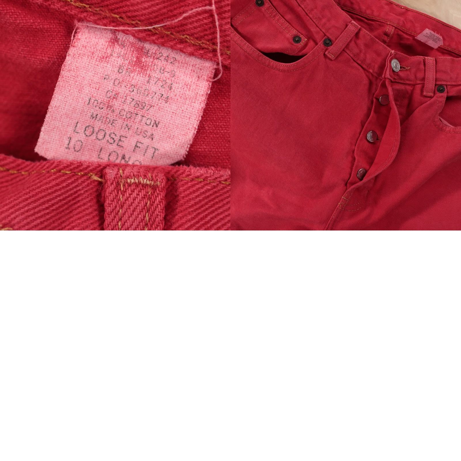 Gap vtg usa made GAP loose fit tapered denim jeans sz 10 LONG / 29x32 red 80s 90s Size 32" / US 10 / IT 46 - 8 Thumbnail