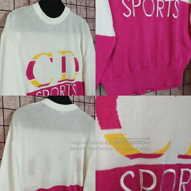 Dior Dior White and Pink Logo Long Sleeve Top . Size L / US 10 / IT 46 - 3 Thumbnail