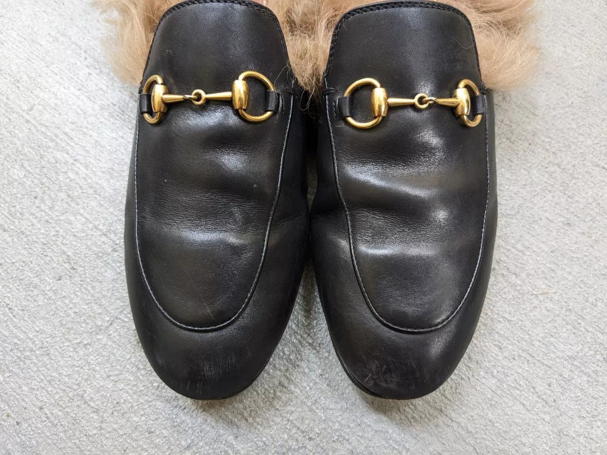 Gucci Gucci Princetown Horsebit Loafers Black 6 36 Leather Fur Size US 6 / IT 36 - 4 Thumbnail