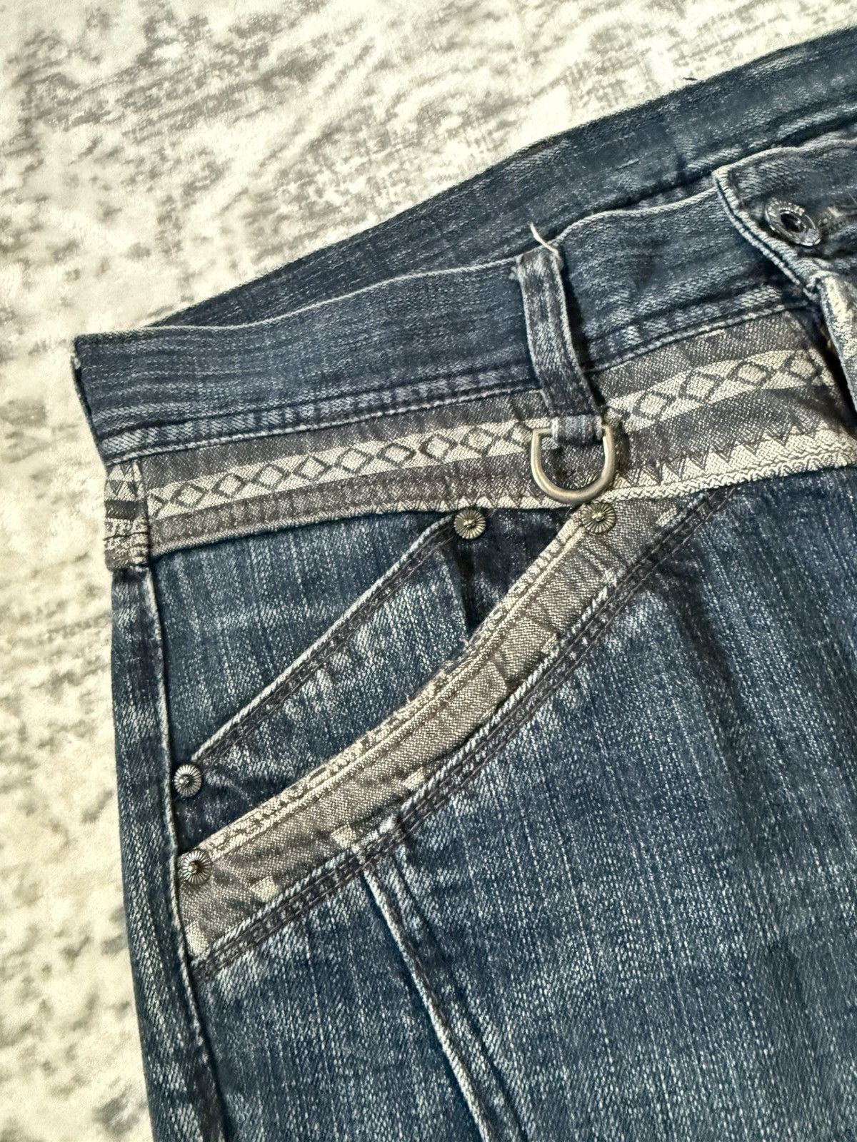 Japanese Brand Hideaways Nicole Japan Paneled Aztec Jeans Size US 30 / EU 46 - 12 Thumbnail