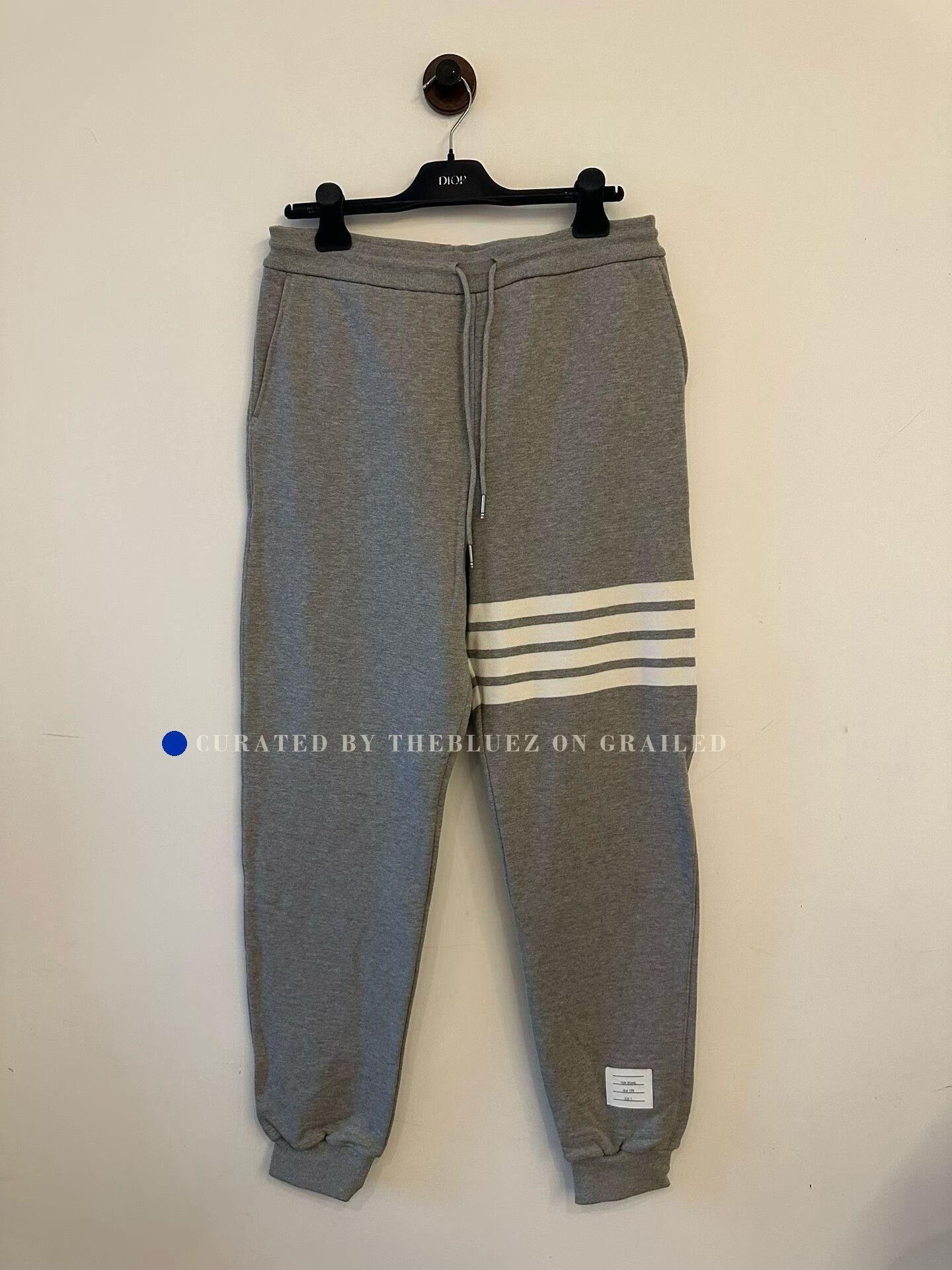Thom Browne Thom Browne Gray/Navy Knit Sweatpants Size US 26 / EU 42 - 1 Thumbnail