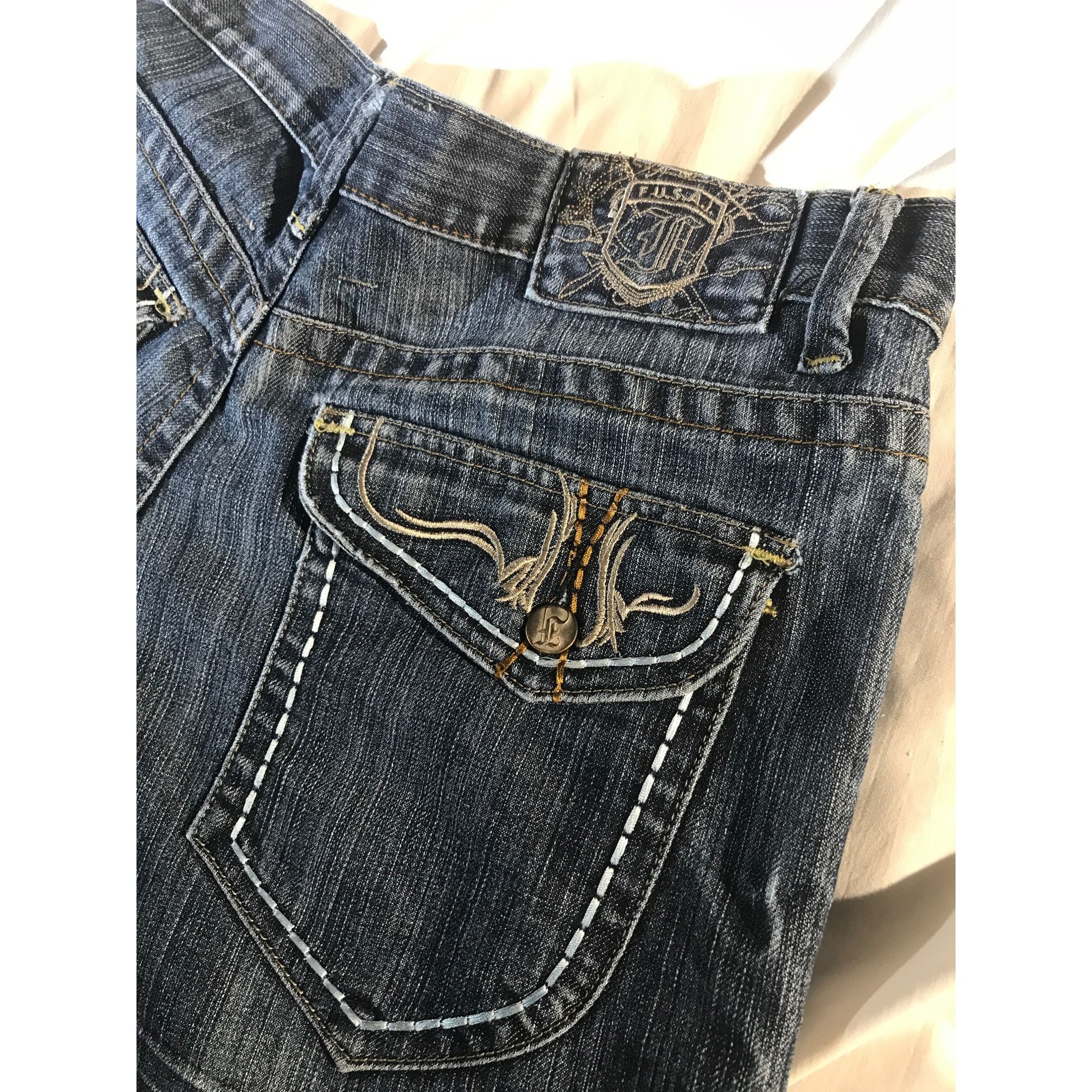 FUSAI F.U.S.A.I Focus USA Inc Men's 3D Crimped Jeans Size US 34 / EU 50 - 3 Thumbnail
