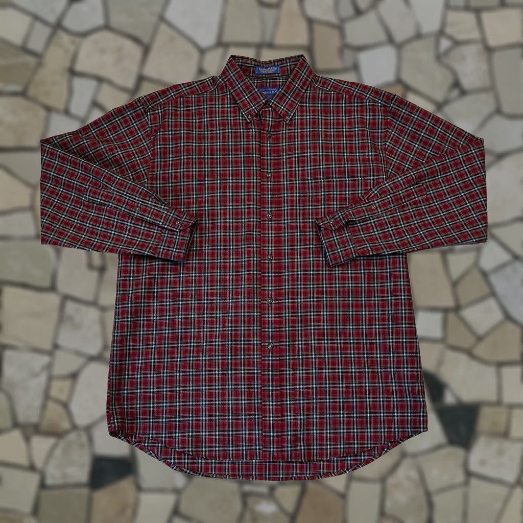 Pendleton VINTAGE Pendleton Button-Up Shirt Plaid Red Wool Long Sleeve- Men Large Size US L / EU 52-54 / 3 - 1 Thumbnail