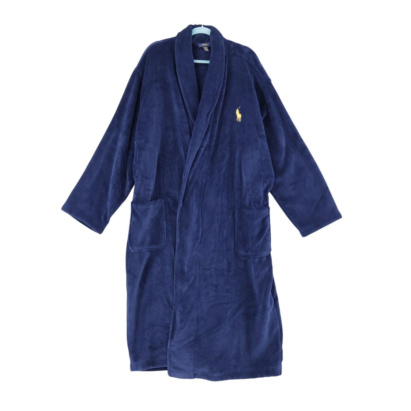 Polo Ralph Lauren Polo Ralph Lauren Robe Unisex L/XL Blue Plush Fleece Cozy Size 46 - 1 Thumbnail