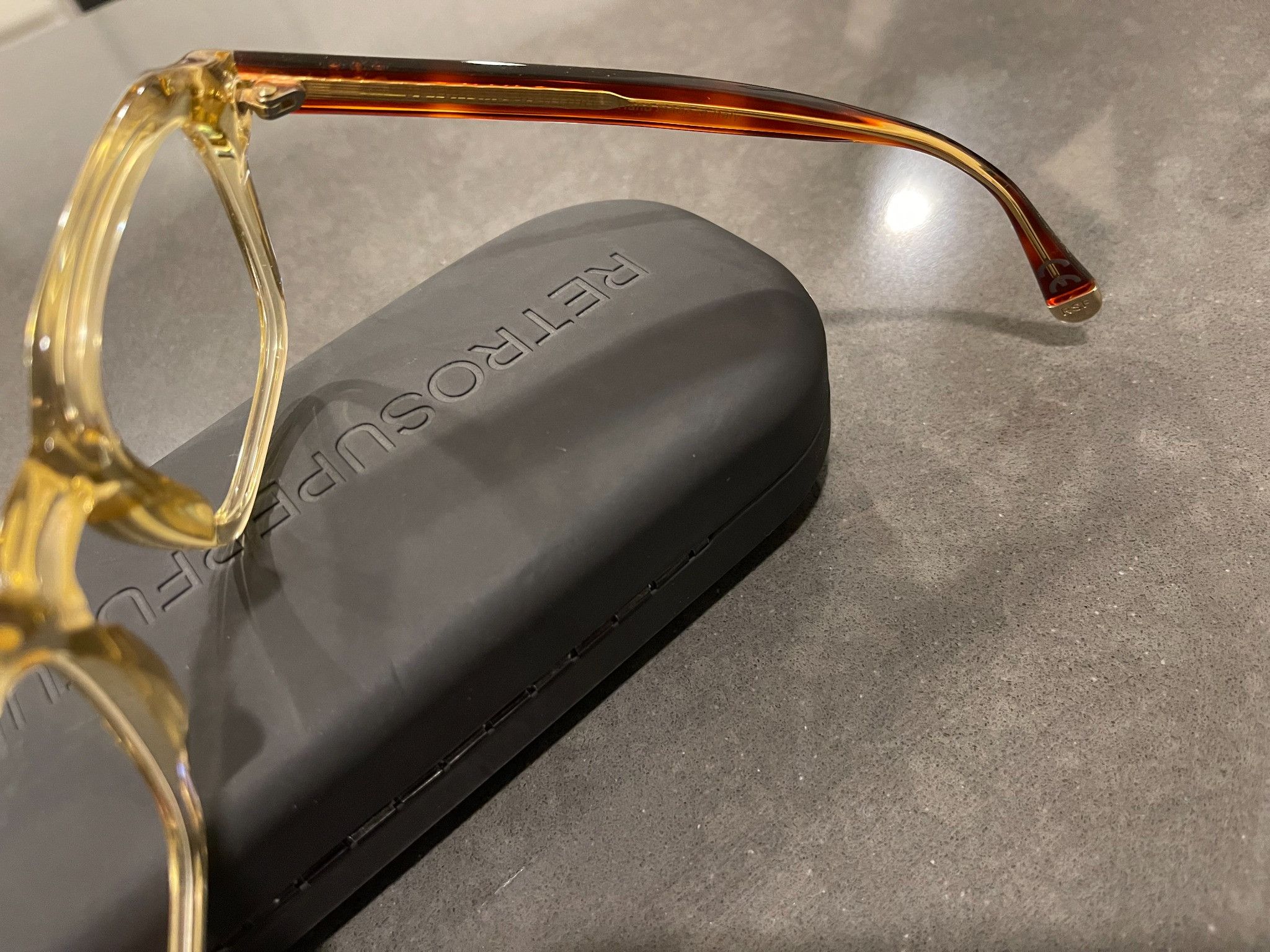 Retrosuperfuture Retrosuperfuture Yellow Tortoise Eyeglasses w/ Case Size ONE SIZE - 3 Thumbnail