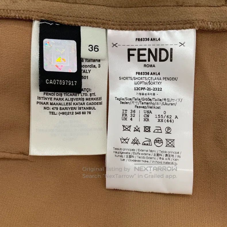 Fendi Fendi Brown logo full print wool pleated skirt shorts Size 42" / US 20 - 6 Thumbnail