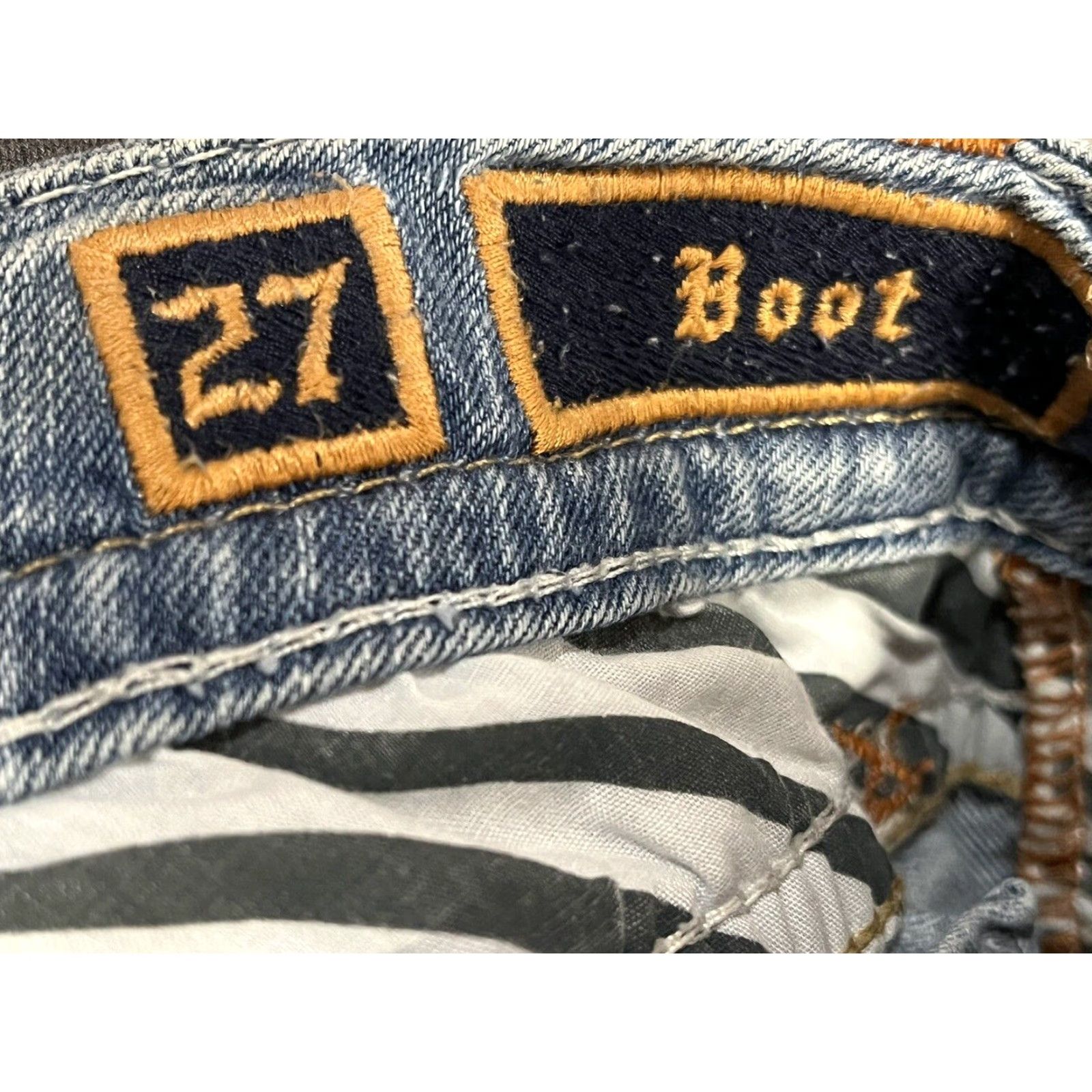 Vintage Rock Revival Bootcut Jeans Womens Low Rise Embroidered Blue Sz 27 Size 27" / US 4 / IT 40 - 7 Thumbnail