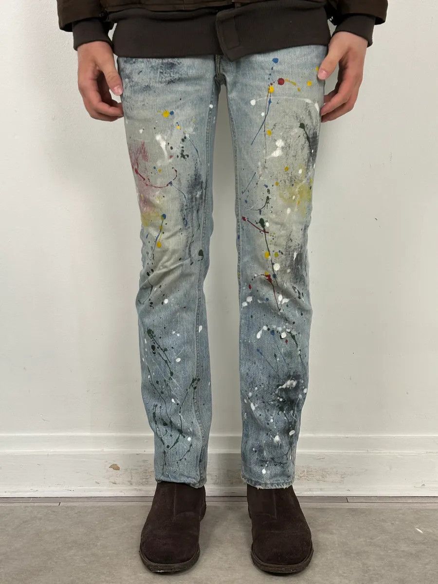 Number (N)ine SS2006 Number (N)ine Paint Splatter Denim Jeans Size US 39 - 3 Thumbnail