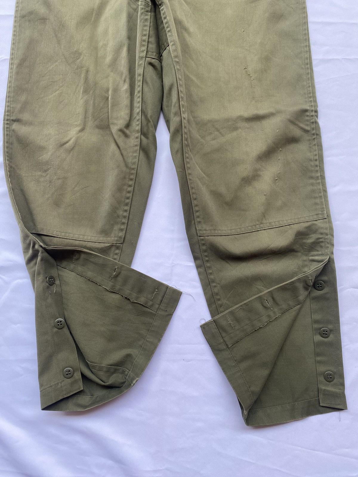 Vintage Vintage 70s Japanese Army Ankle Button Sateen Trouser Size US 32 / EU 48 - 3 Thumbnail