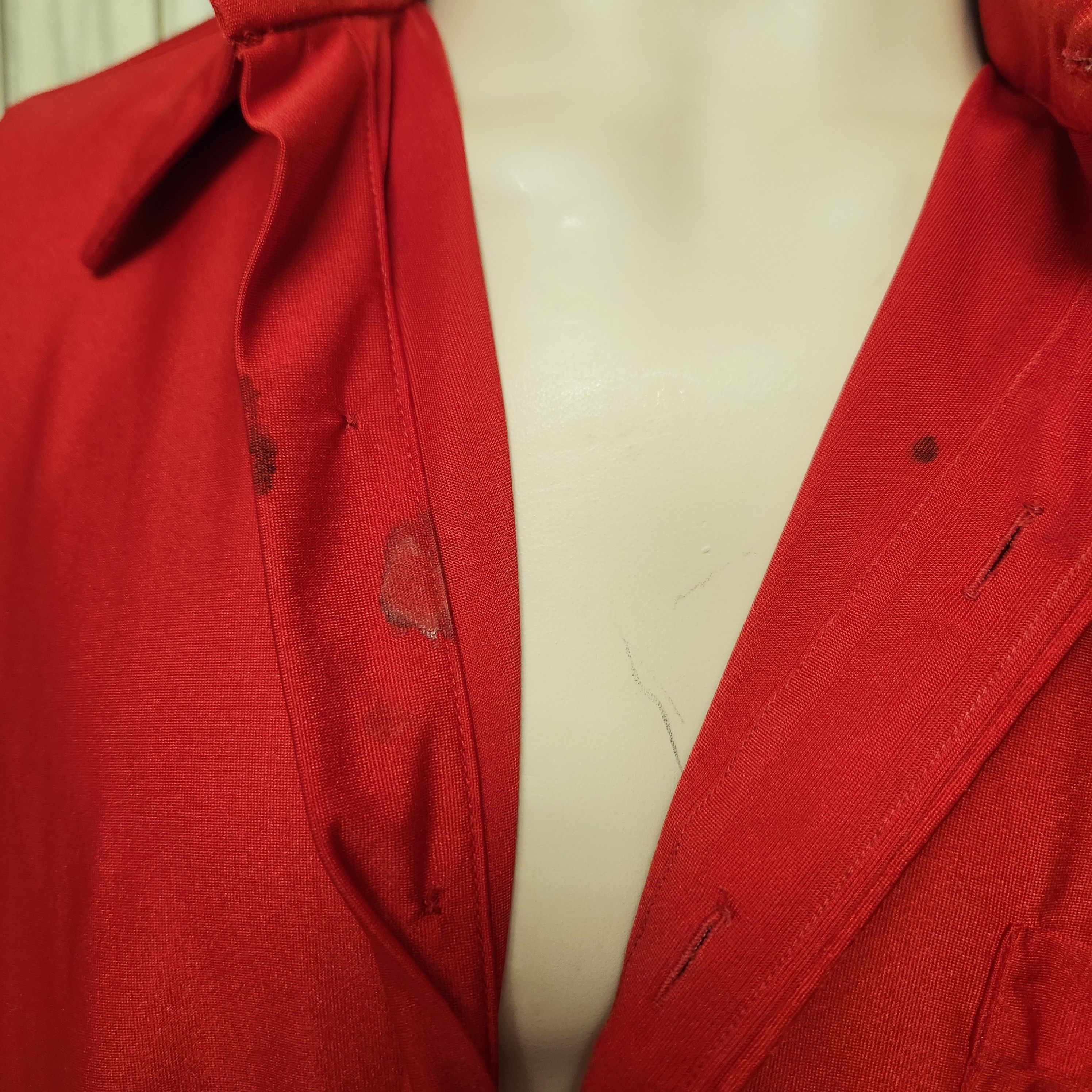 Vintage red disco shirt XL men s 1970s Qiana Size US XL / EU 56 / 4 - 9 Thumbnail