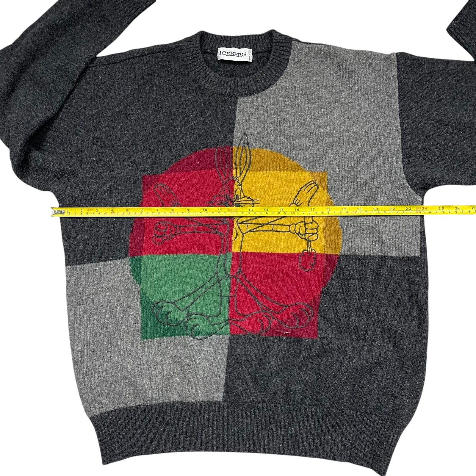 Iceberg VTG 90s BUGS BUNNY VITRUVIAN MAN INSPIRED SWEATER L Size US L / EU 52-54 / 3 - 6 Thumbnail