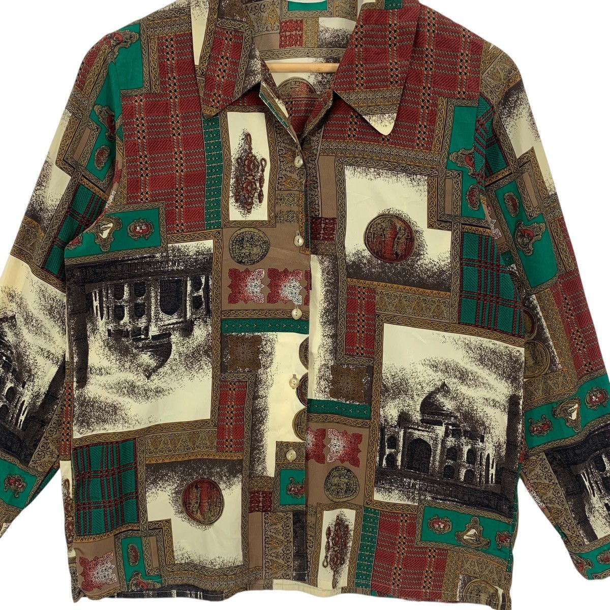 Vintage Vintage AMY PARIS Taj Mahal Painting Casual Tee Shirt Button Size M / US 6-8 / IT 42-44 - 5 Thumbnail