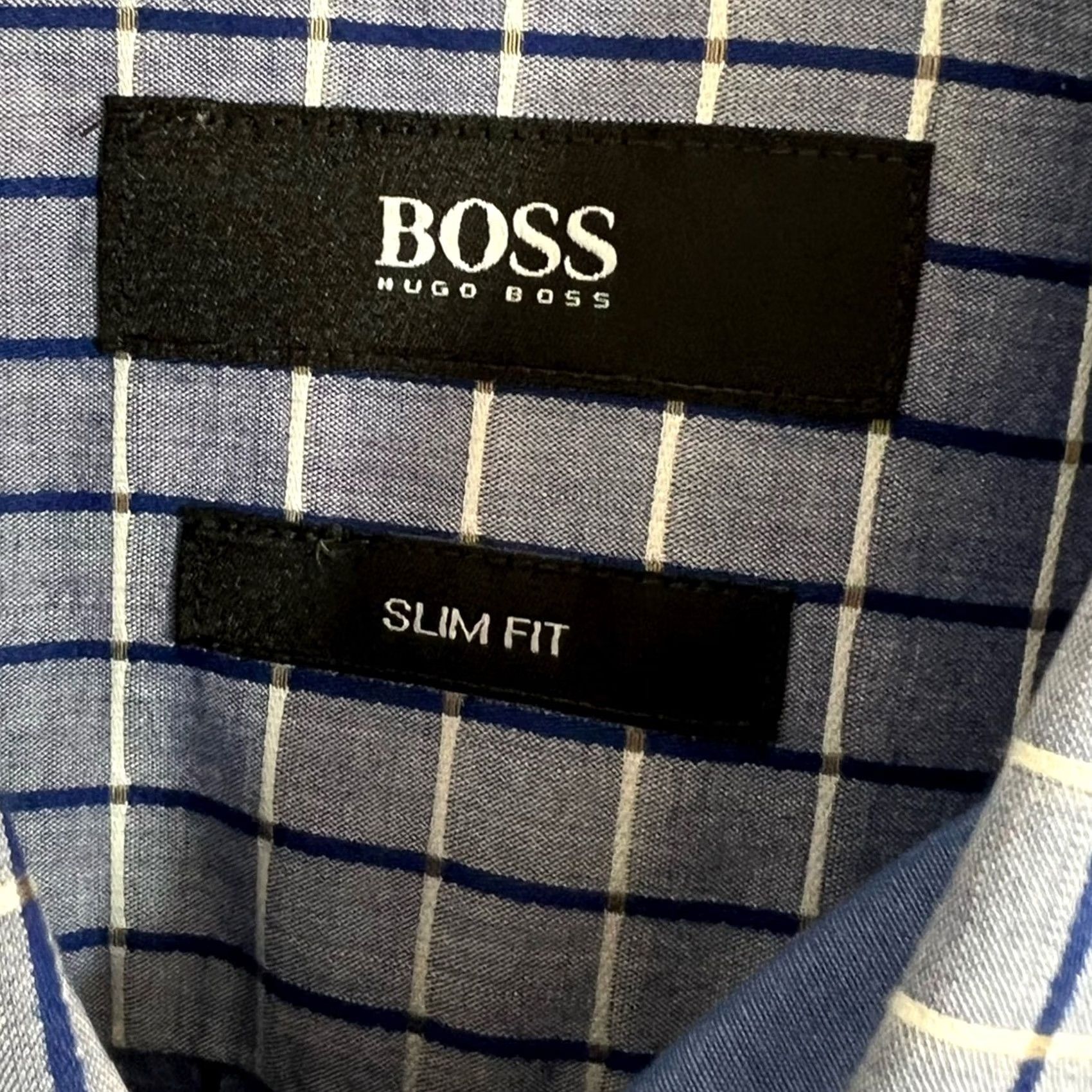 Hugo Boss Hugo Boss Shirt Mens Small Blue Check Melvin Slim Fit Casual Button Up Size US S / EU 44-46 / 1 - 4 Thumbnail