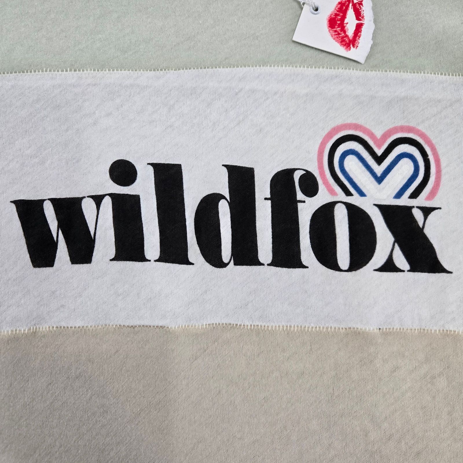 Wildfox Wildfox Colorblock Heart Logo Semi-Sheer T-Shirt Size XS Size XS / US 0-2 / IT 36-38 - 4 Thumbnail