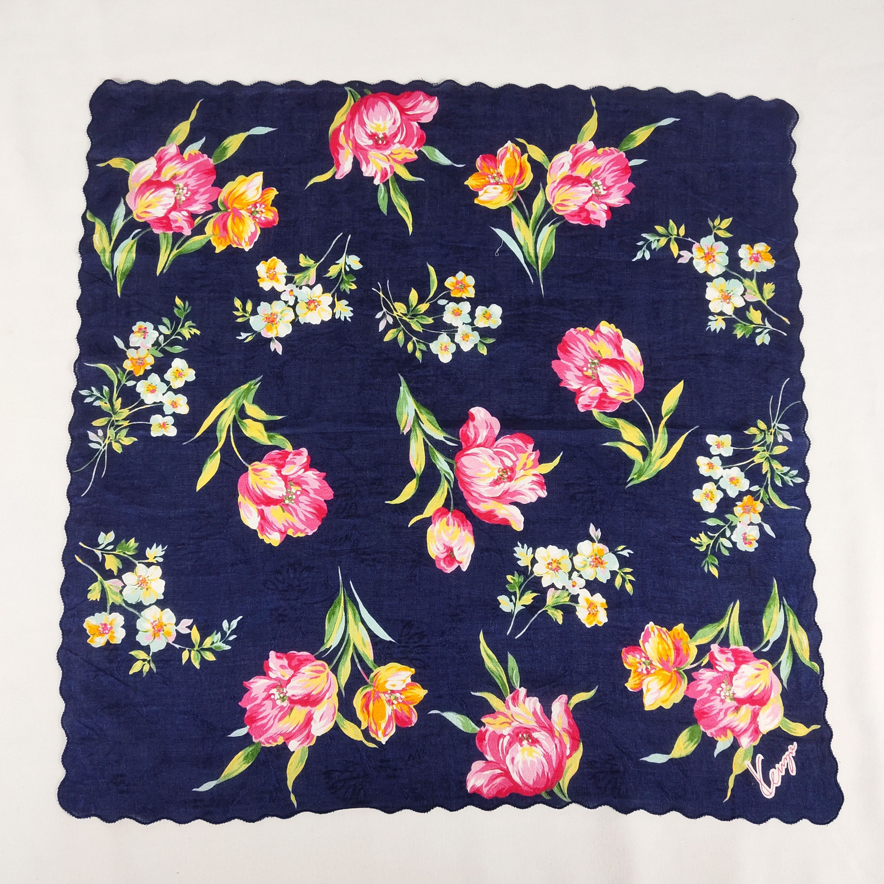 Kenzo × Vintage Kenzo Handkerchief /Neckerchief / Bandana FZ099 Size ONE SIZE - 3 Thumbnail