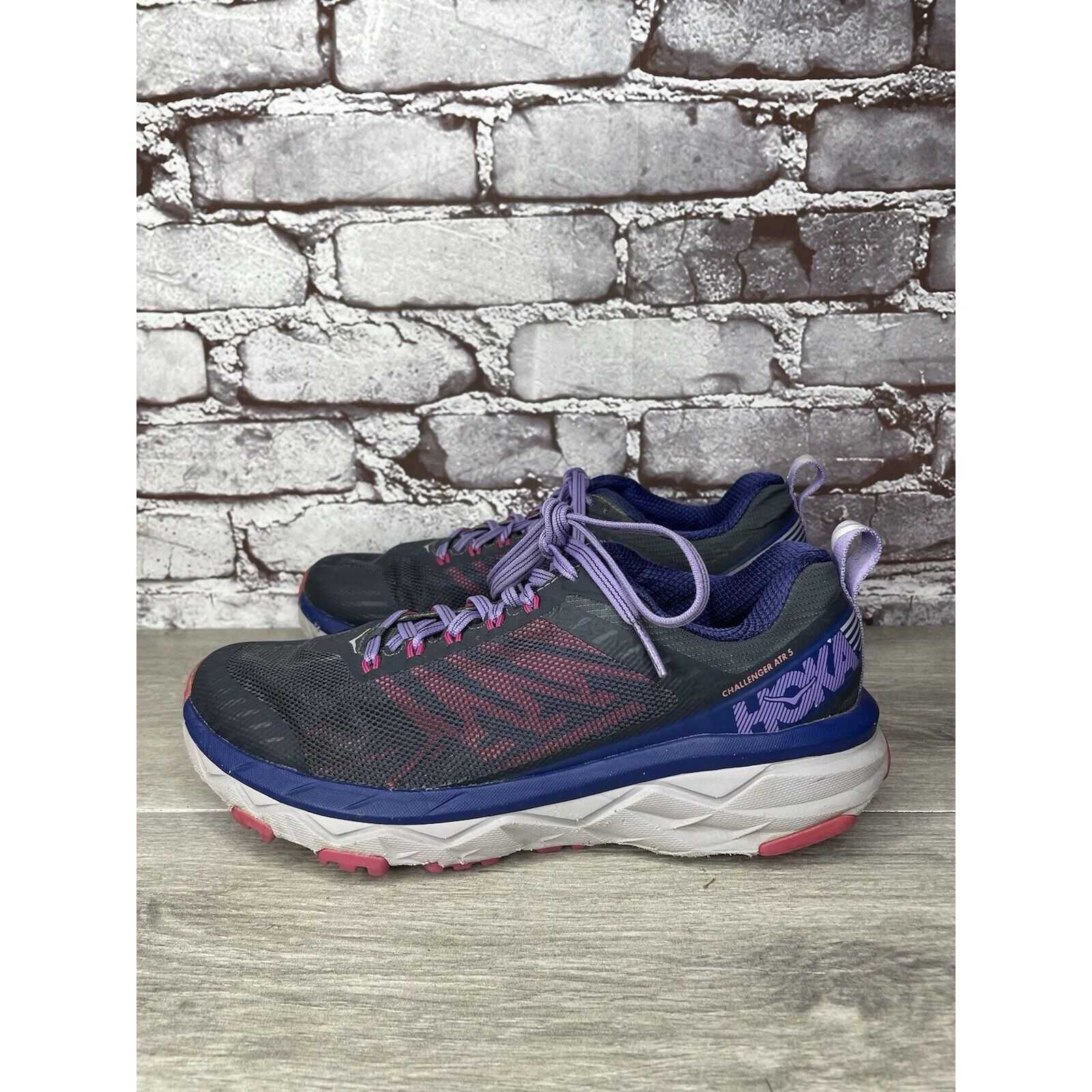Hoka Hoka One One Challenger ATR 5 Purple Mesh Gym Running Shoes Size US 8 / IT 38 - 1 Thumbnail
