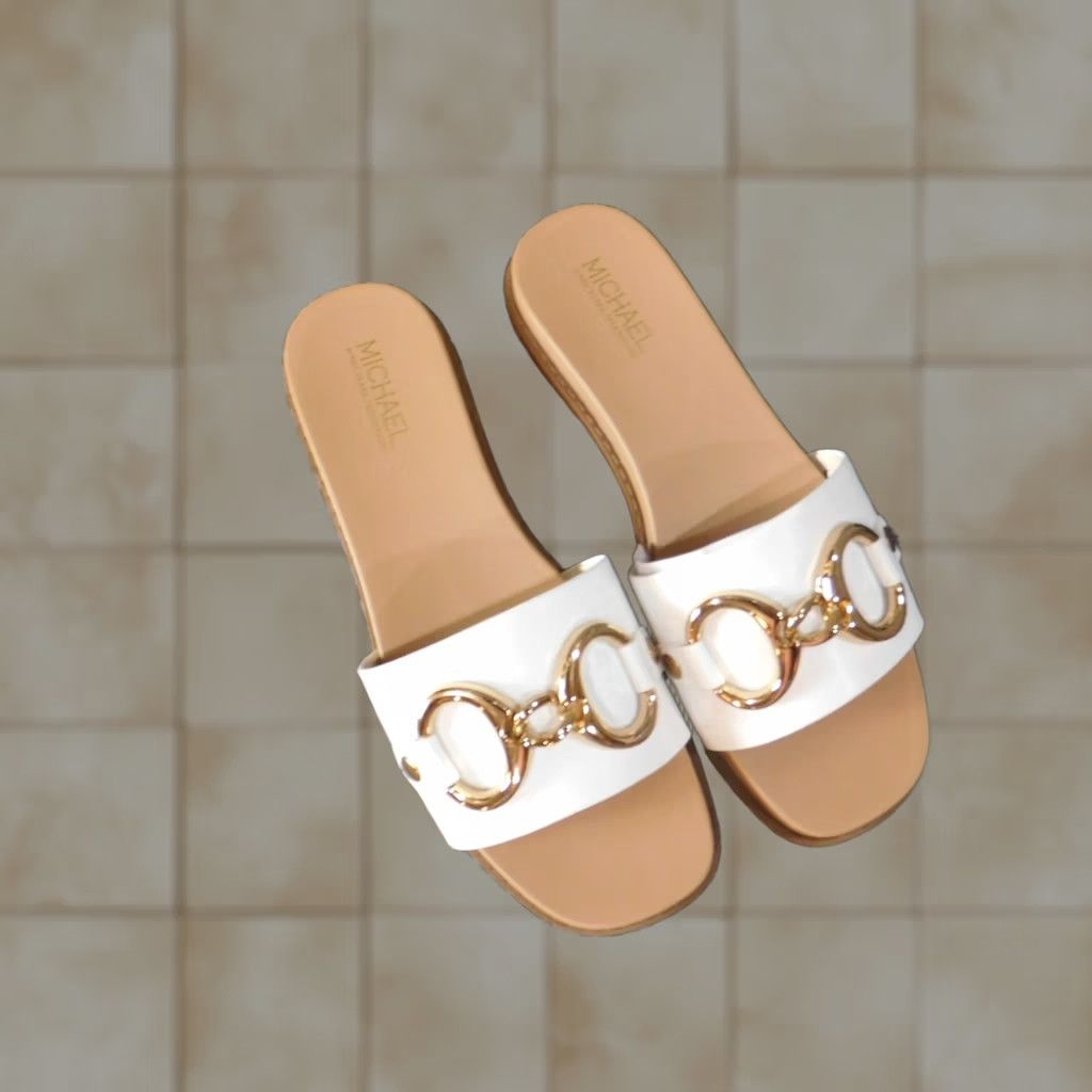 Vintage VINTAGE Michael Shannon Womens Sandals 9 White slip on slides Size US 9 / IT 39 - 1 Thumbnail