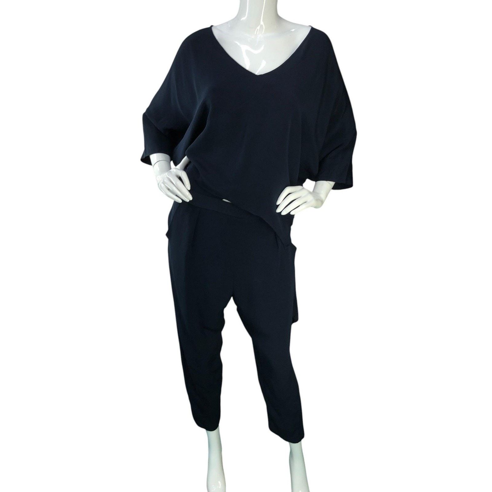 Rachel Comey Rachel Comey Jumpsuit 8 Silk Wide Leg V Neck Draped Pantsuit Size 30" / US 8 / IT 44 - 11 Thumbnail
