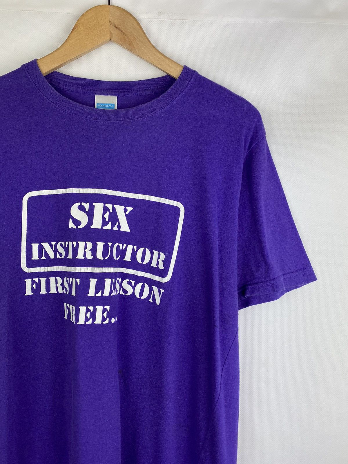 Vintage Sex Instructor First Lesson Free vintage men’s humor t shirt Size US L / EU 52-54 / 3 - 5 Thumbnail