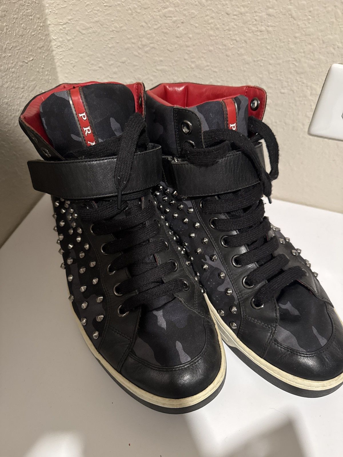 Prada Prada studded sneakers Size US 9.5 / EU 42-43 - 1 Thumbnail