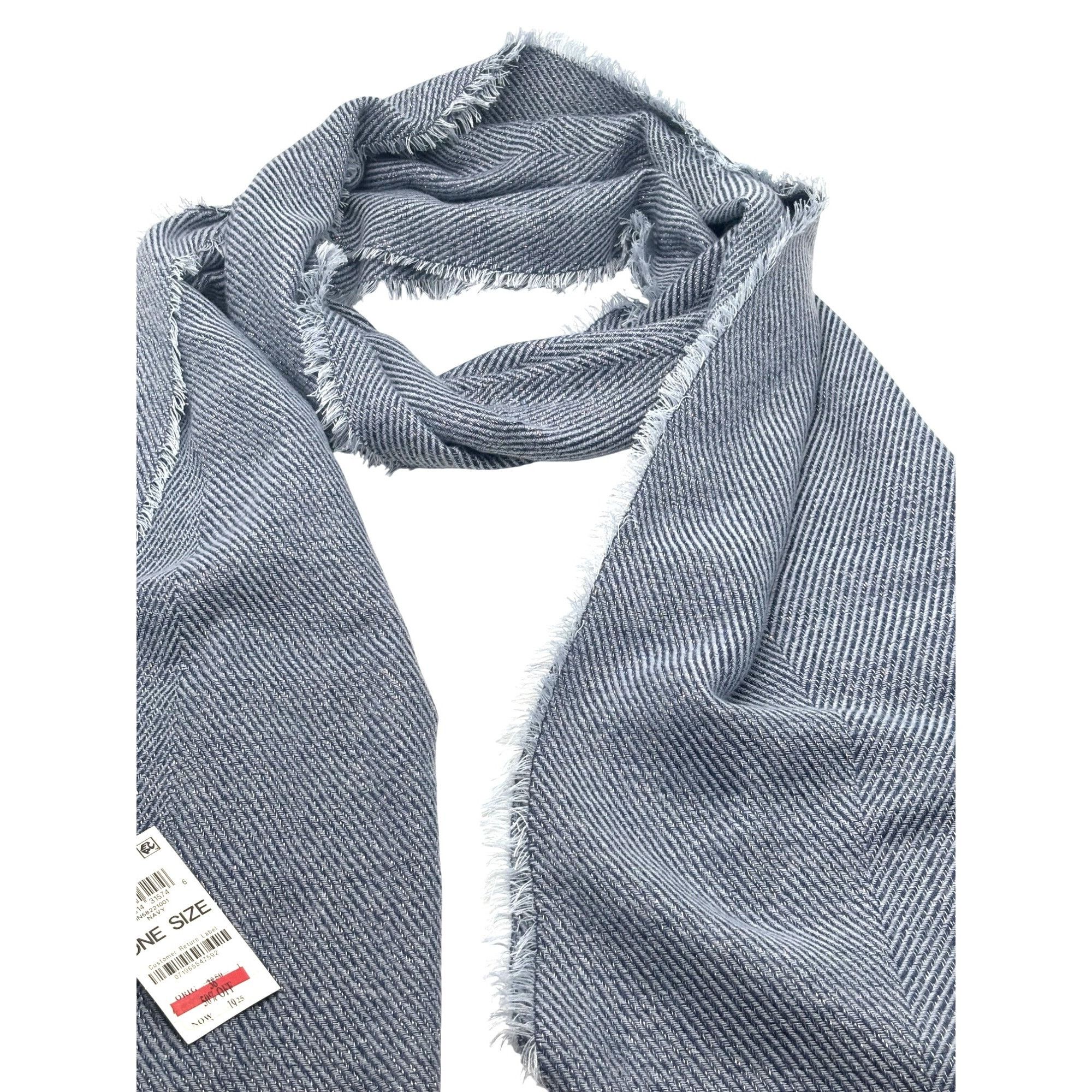Other Inc International Concepts Two-Tone Shine Scarf / Wrap, Navy Size ONE SIZE - 6 Thumbnail