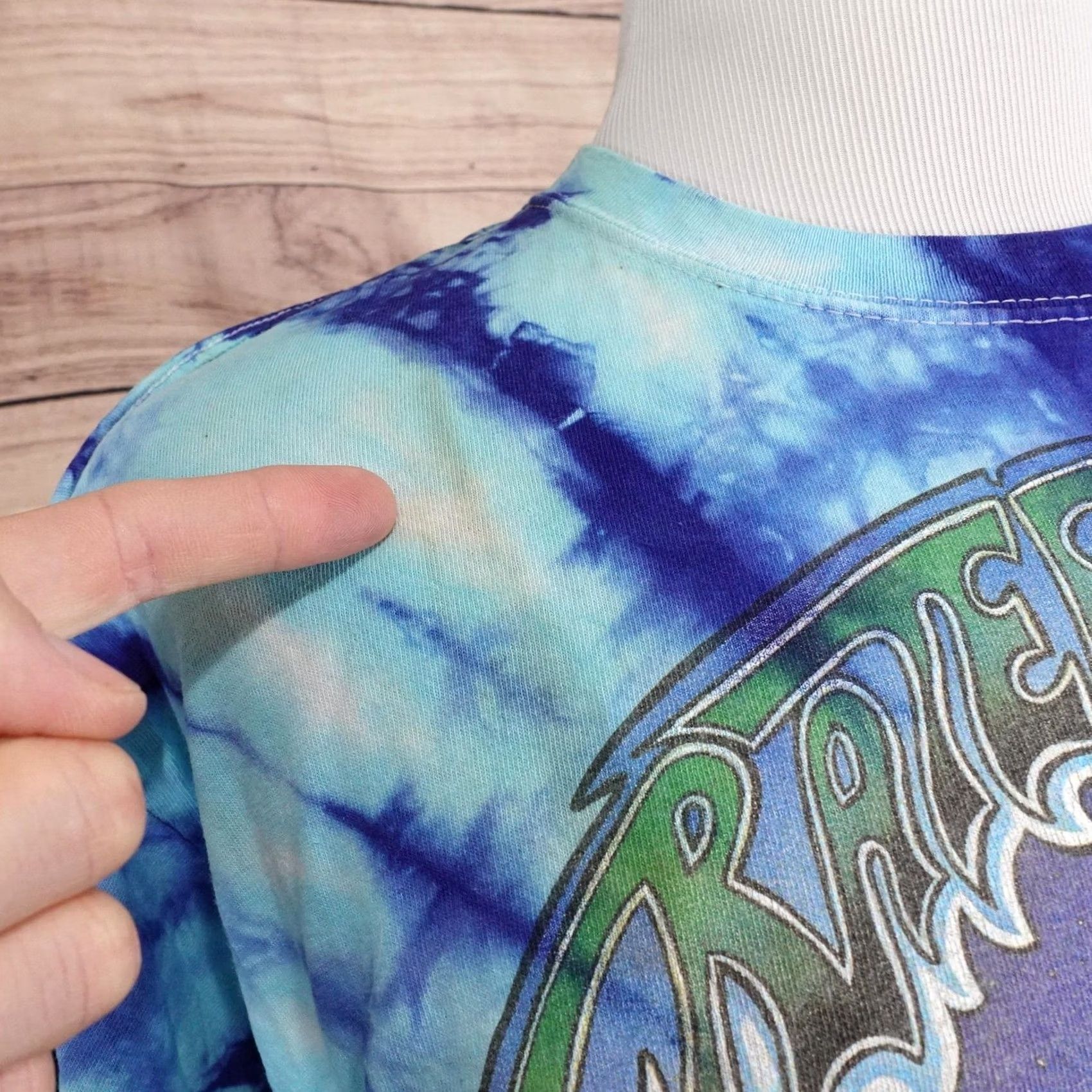 Anvil VINTAGE Grateful Dead Shirt Mens XL Blue Rose Earth Tie-Dye 1993 Graphic Tee Size US XL / EU 56 / 4 - 2 Thumbnail