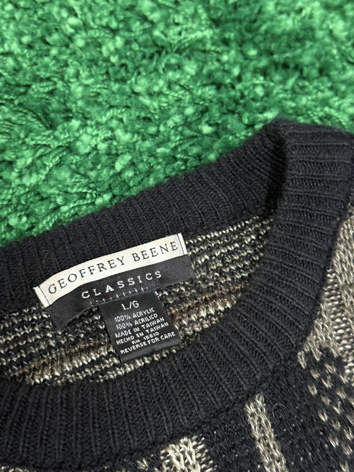 Vintage Vintage Grey Knit Pattern Sweater Large 90s Retro 80s Size US L / EU 52-54 / 3 - 4 Thumbnail