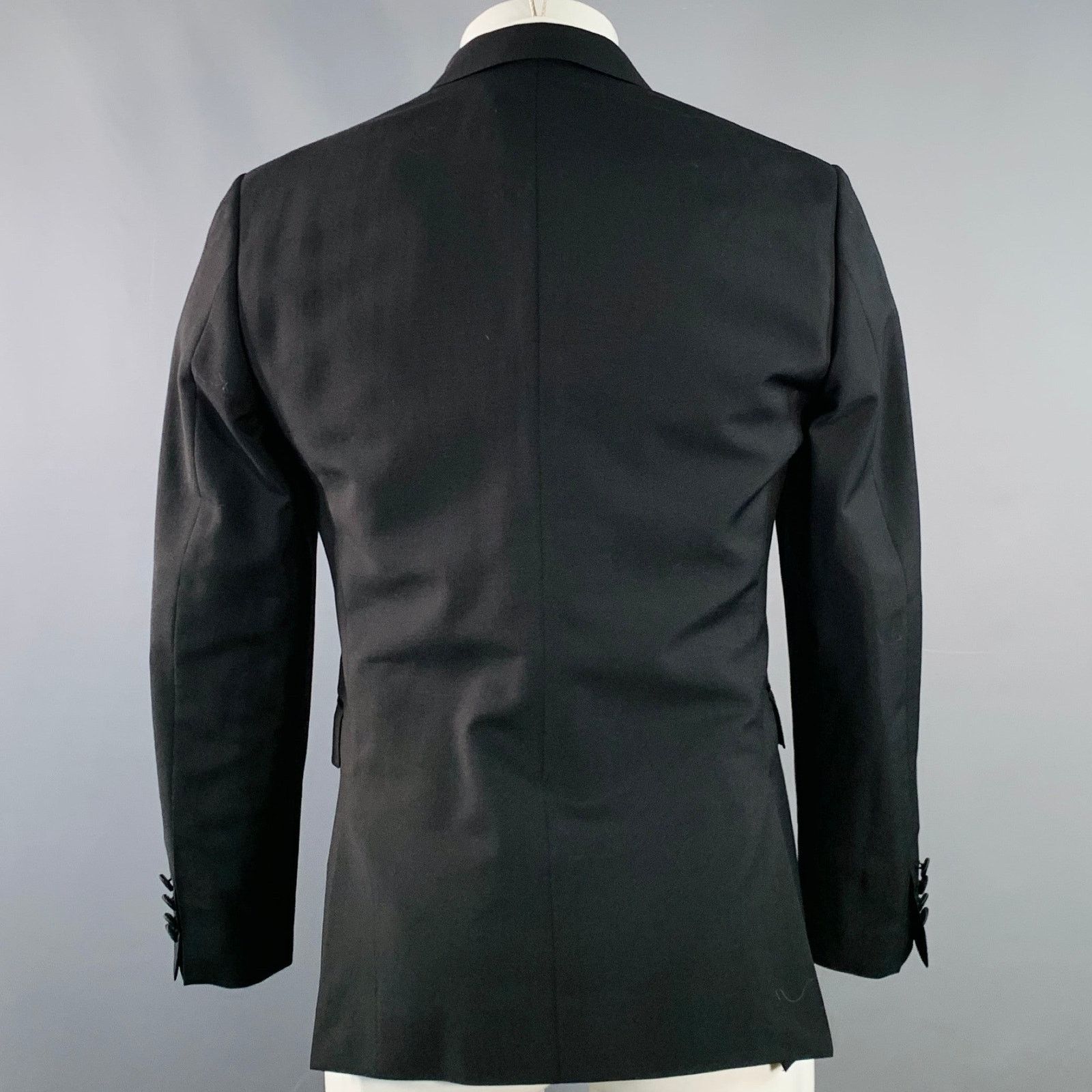Burberry Prorsum BURBERRY PRORSUM Black Wool Mohair Silk Tuxedo Sport Coat Size 38R - 4 Thumbnail