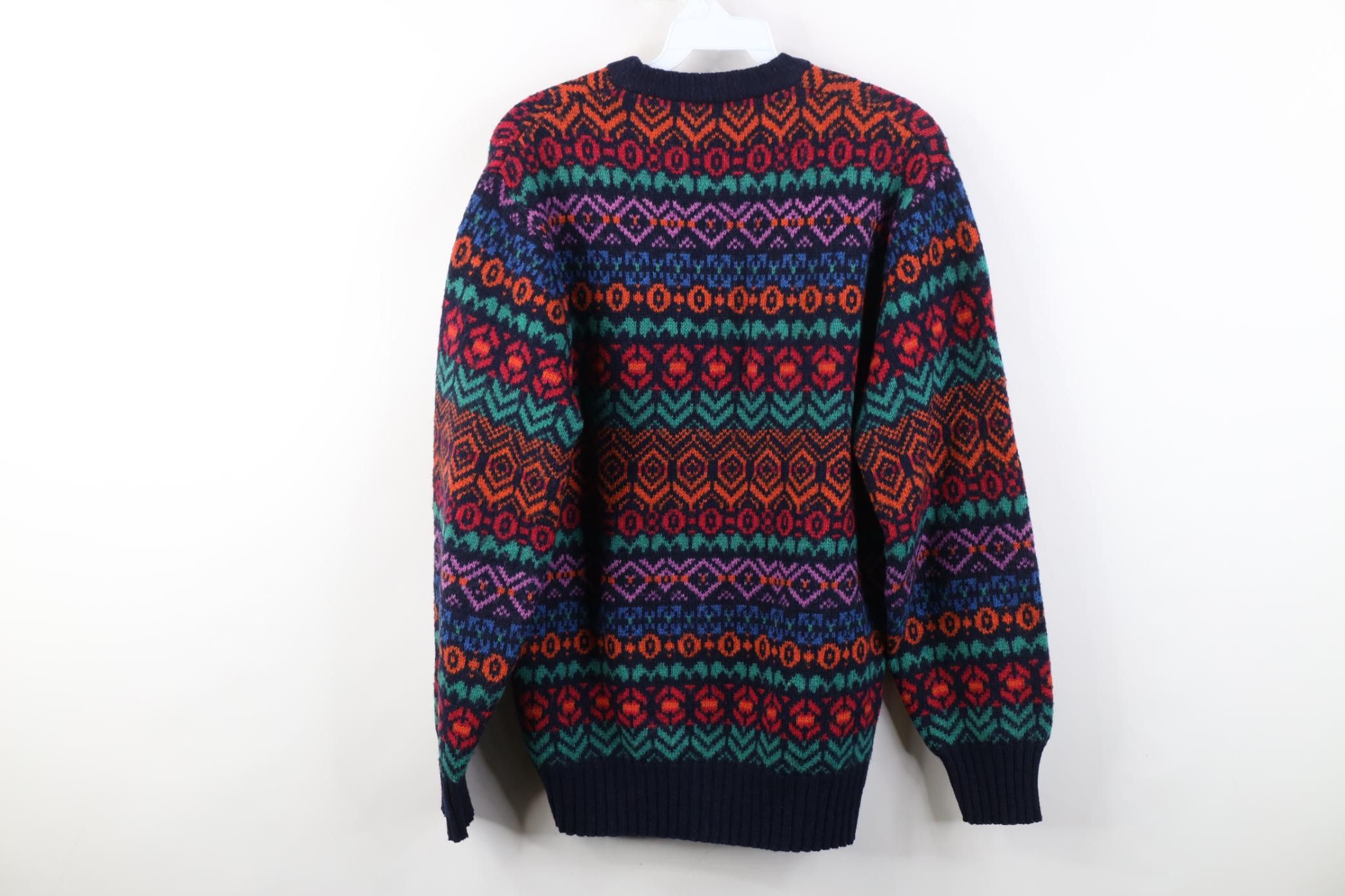 Vintage Vintage 90s Streetwear Wool Blend Rainbow Fair Isle Sweater Size M / US 6-8 / IT 42-44 - 7 Thumbnail