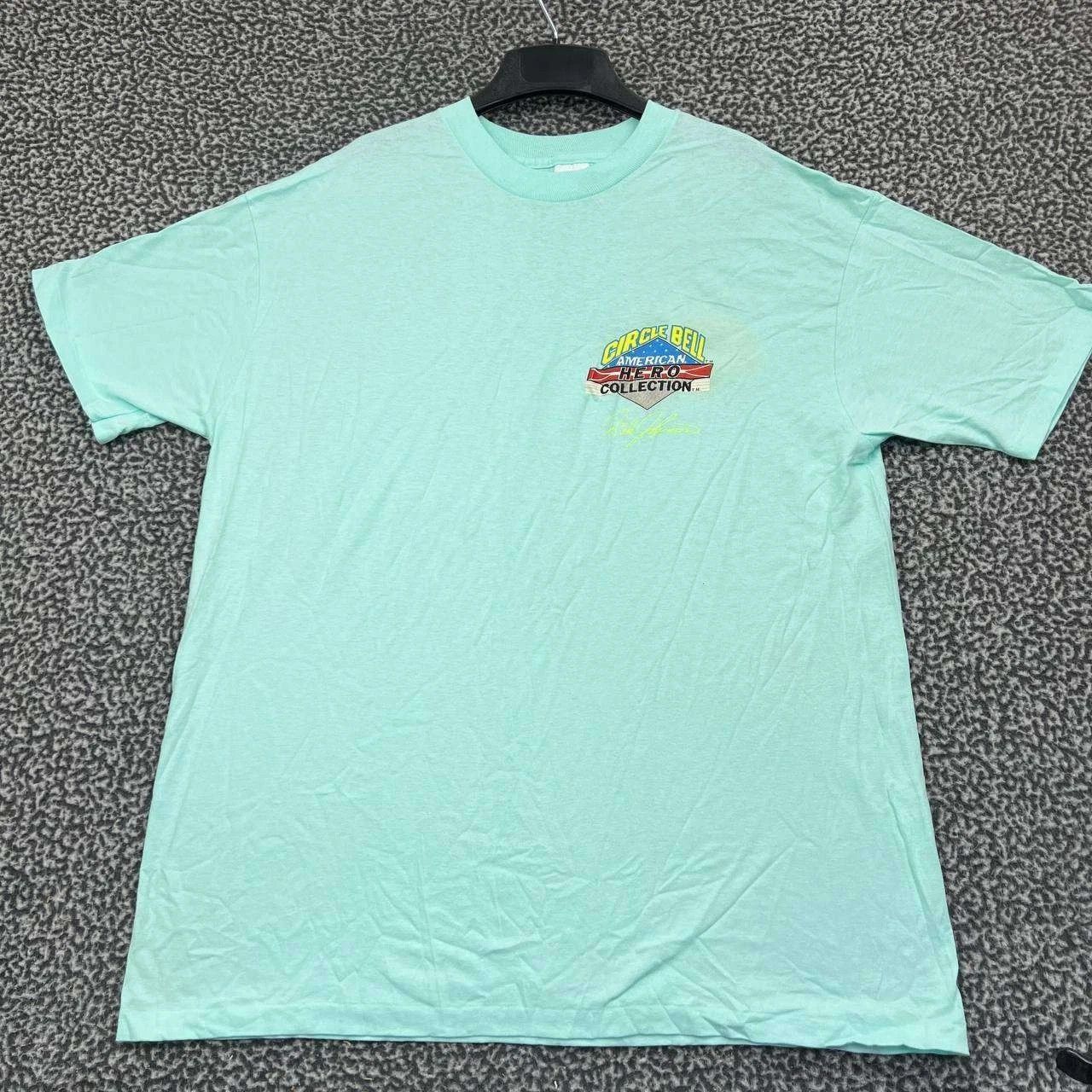 Anvil Vintage Circle Bell Shirt Men XL Blue Anvil Short Sleeve Size US XL / EU 56 / 4 - 1 Thumbnail