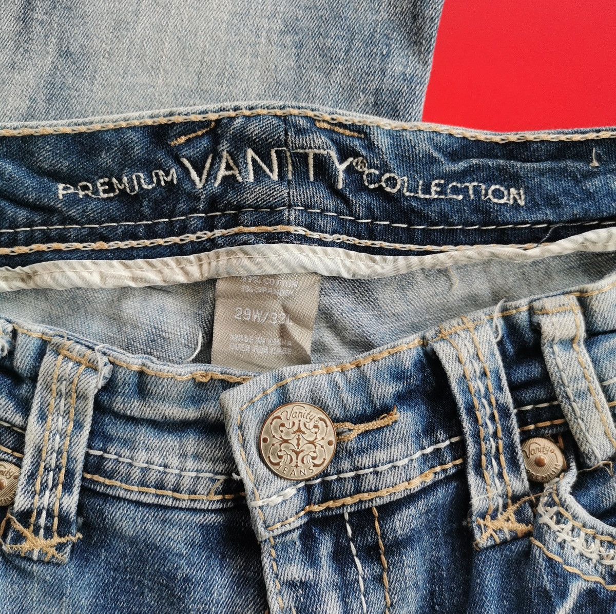Vintage Y2k Vanity Curvy Bootcut Stretch Jeans Size 30" / US 8 / IT 44 - 9 Thumbnail