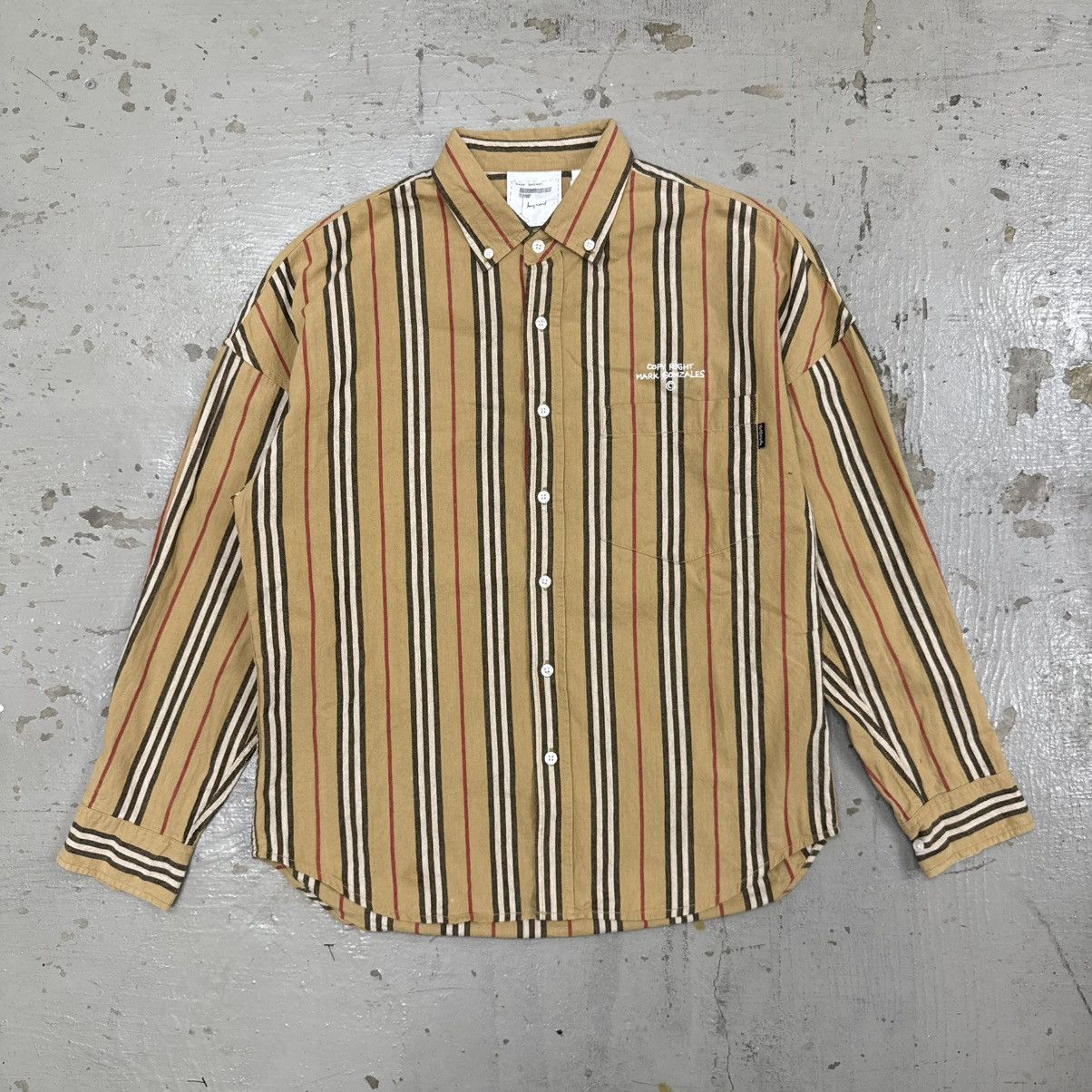 Japanese Brand Vintage Mark Gonzales Burberry Ripoff Button Up Shirt Size US M / EU 48-50 / 2 - 1 Thumbnail