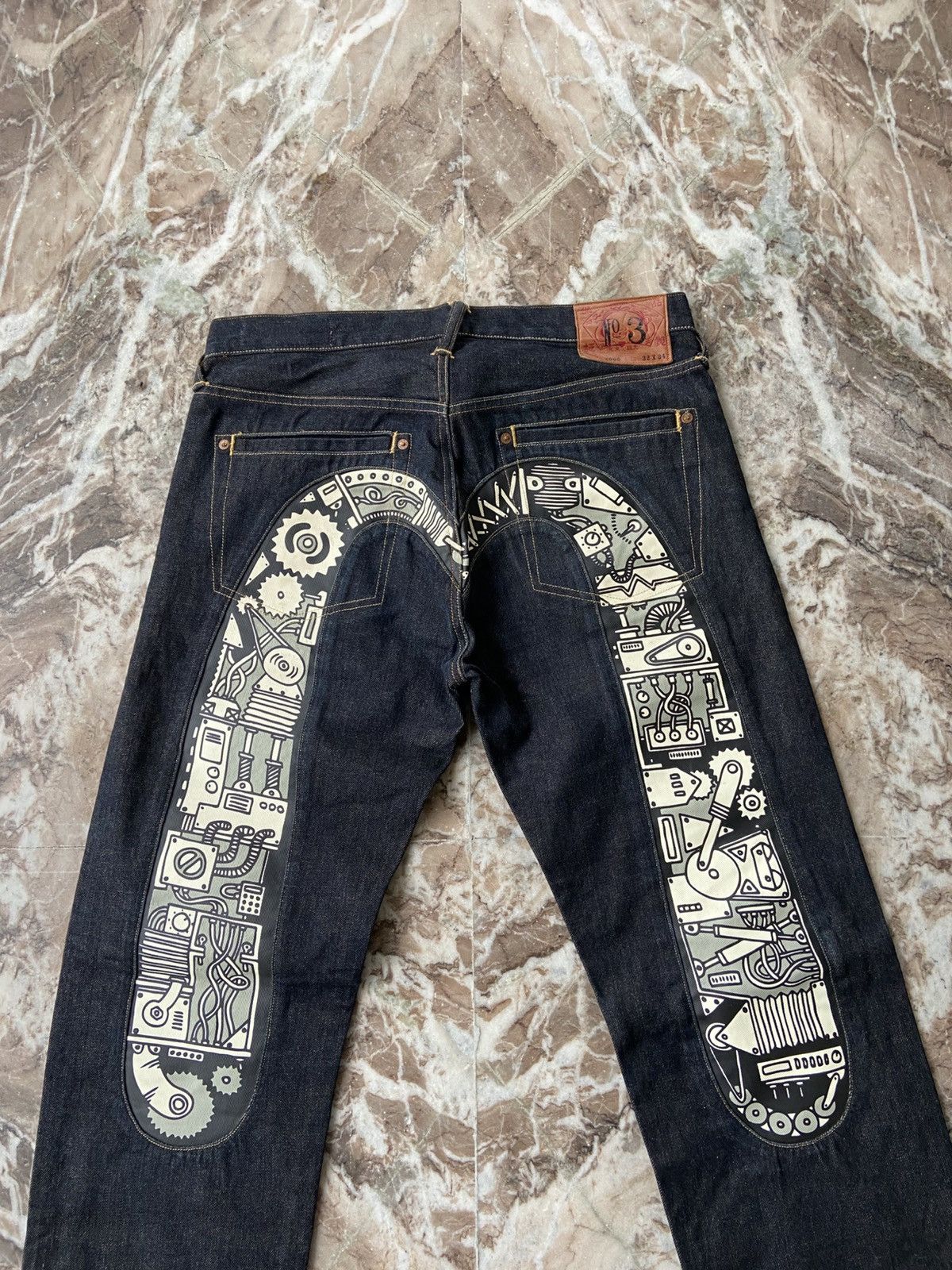 evisu jeans 32x34 Diacock Selvedge Denim Robot