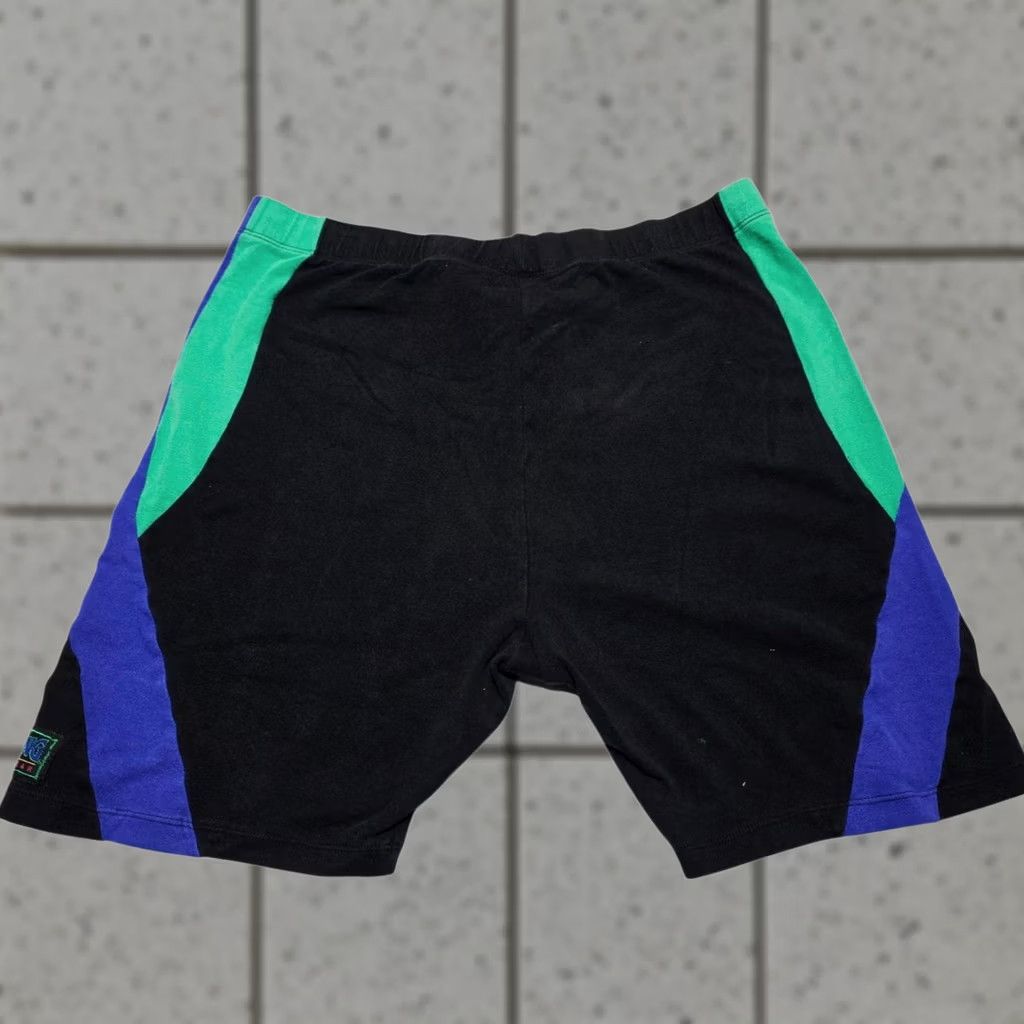 Spalding VINTAGE Spalding Women’s Biker Gym Athletic Shorts Black Green Purple Retro 80s/90s 2XL Women’s Athletic Shorts Elastic Waist Biker Theme Mens? Size 40" / US 18 - 1 Thumbnail