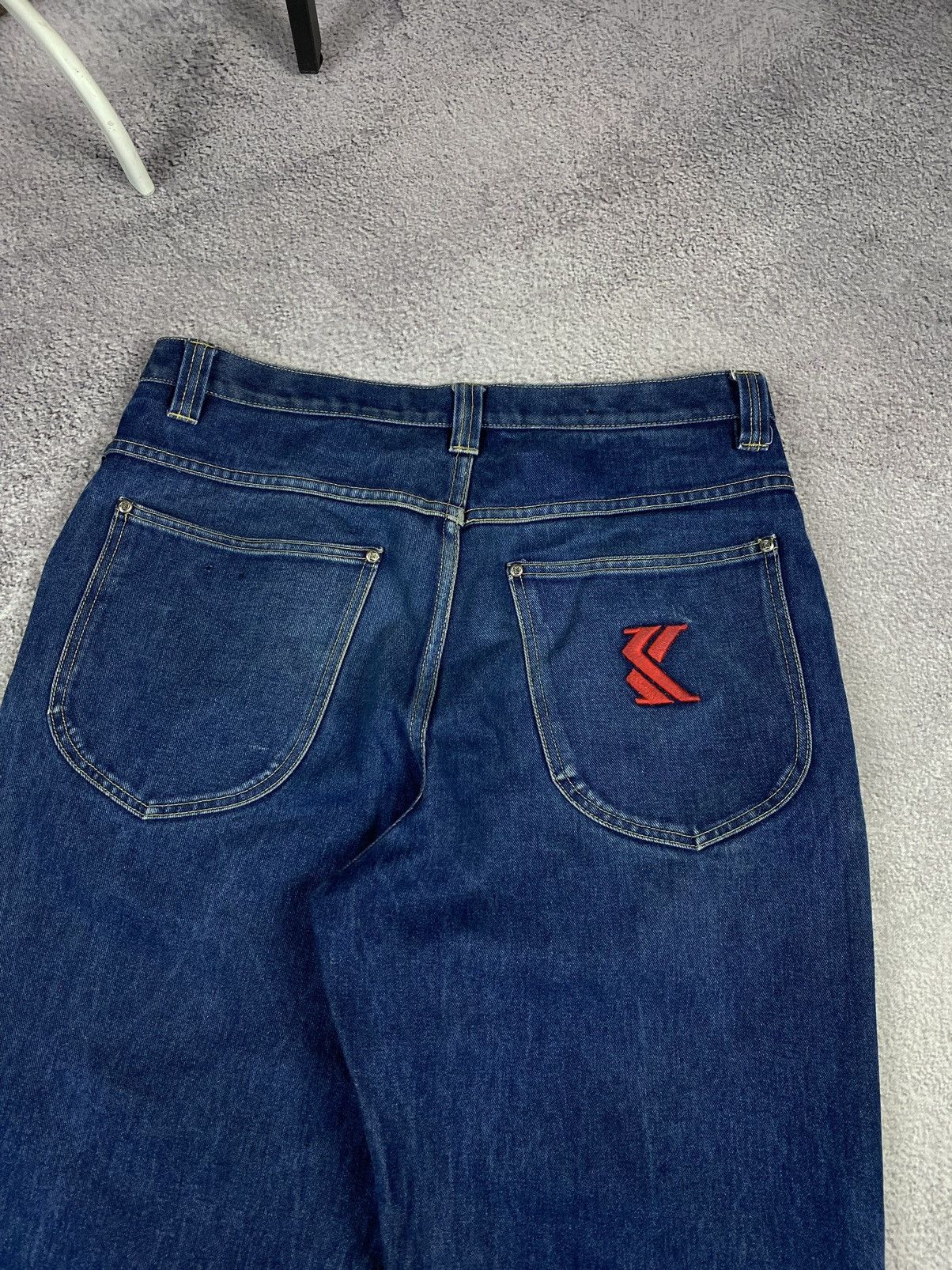 Karl Kani × Vintage Vintage Karl Kani Baggy Big Blue Jeans Size US 34 / EU 50 - 15 Thumbnail