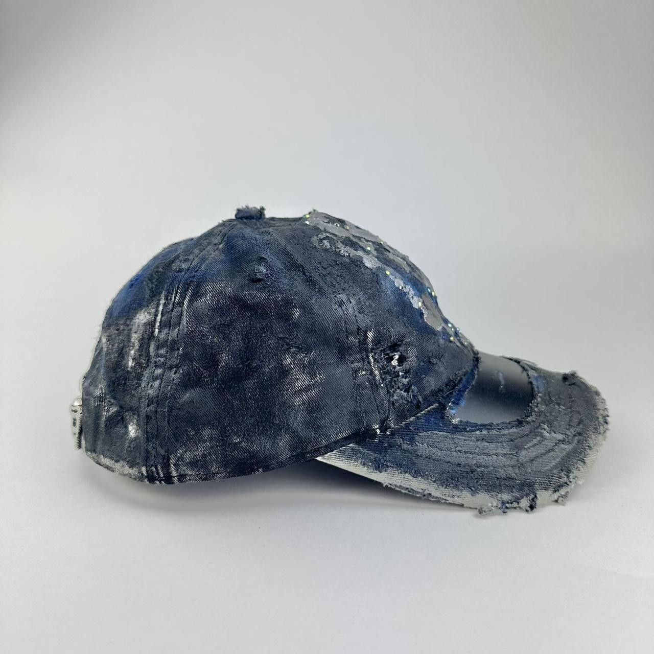 Other ASTROBOI* 'SILVER SURF' Black Washed Rhinestone Denim Hat Size ONE SIZE - 6 Thumbnail