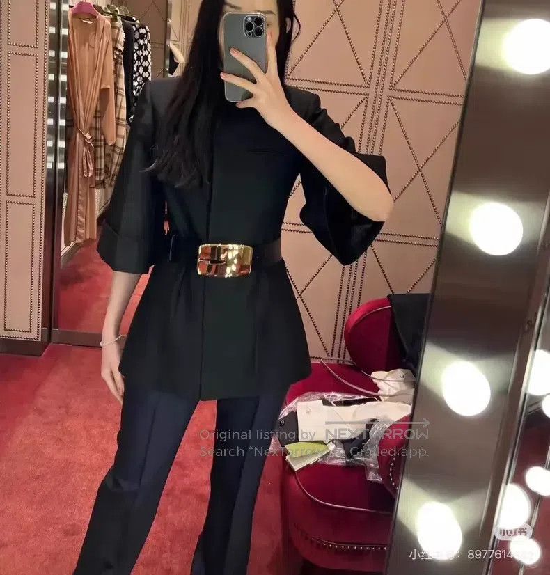 Gucci Gucci Black stand-up collar three-quarter sleeve single-br Size XS / US 0-2 / IT 36-38 - 8 Thumbnail