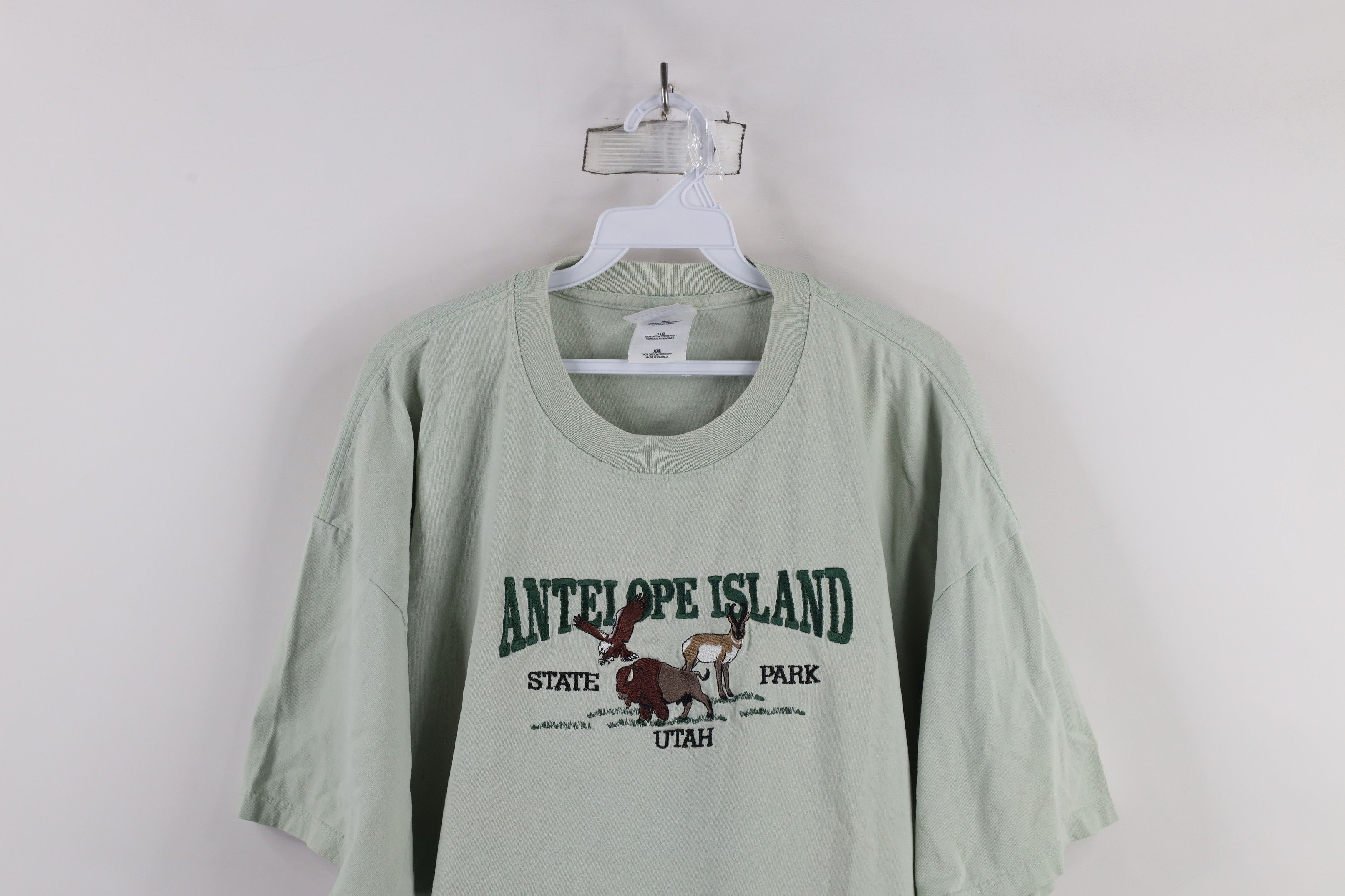 Vintage Vintage 90s Streetwear Island State Park Utah T-Shirt Green Size US XXL / EU 58 / 5 - 2 Thumbnail