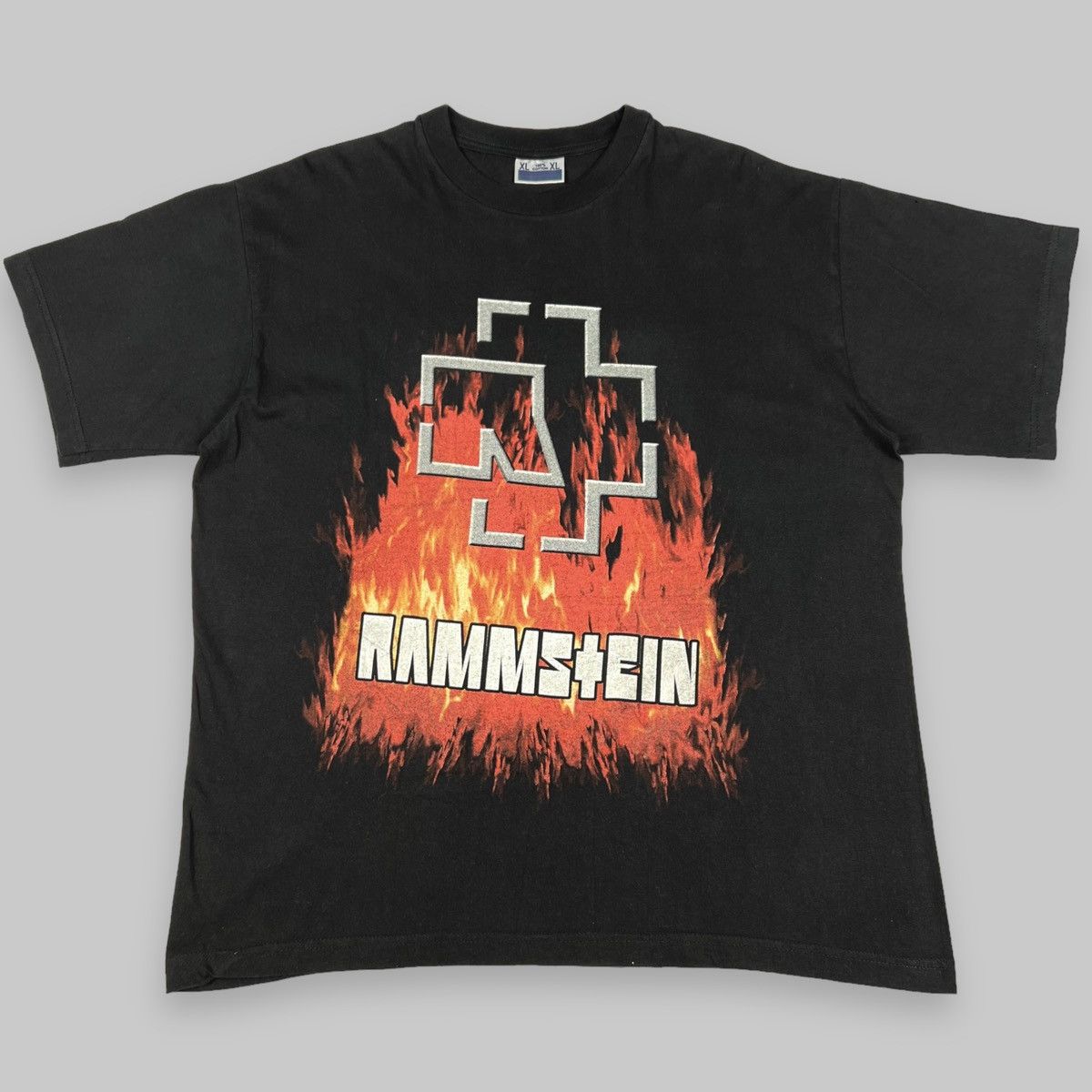 Band Tees Vintage 90s Rammstein ‘Flame Logo’ Turbogadget Euro T Shirt Size US XL / EU 56 / 4 - 2 Thumbnail