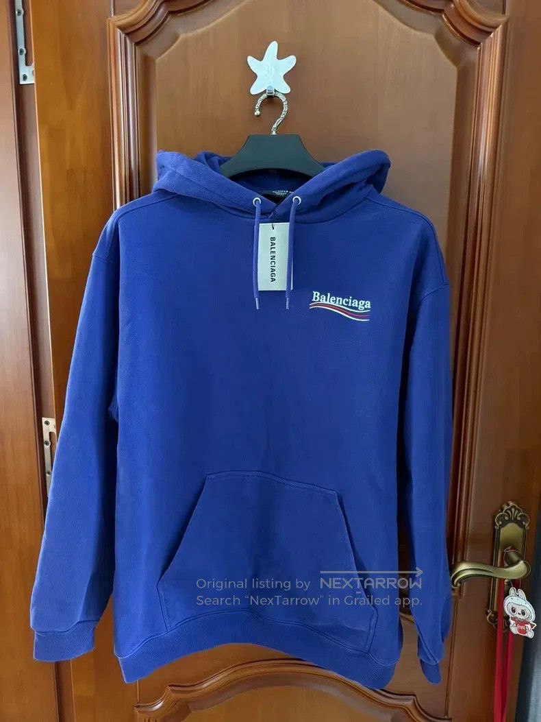 Balenciaga Balenciaga Blue Coke Embroidered Sweatshirt Size US L / EU 52-54 / 3 - 1 Thumbnail