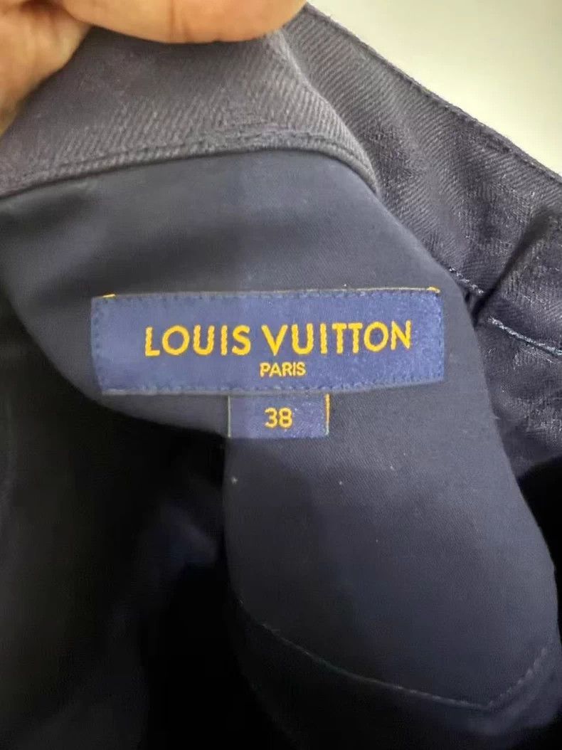 Louis Vuitton Louis Vuitton Navy Dark Rib Full Print Ink Leather Brand J Size US 38 / EU 54 - 5 Thumbnail