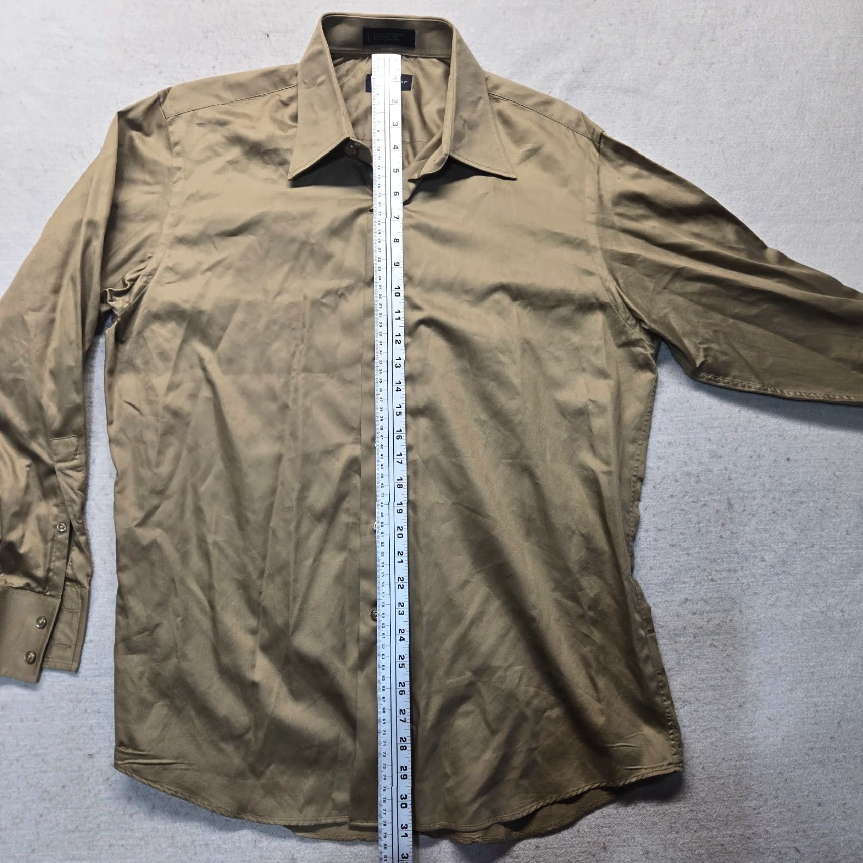 Vintage J.Ferrar Shirt Solid Brown 100% Cotton Long Sleeve Button-Up Adult Men's 16.5 Size US XL / EU 56 / 4 - 6 Thumbnail