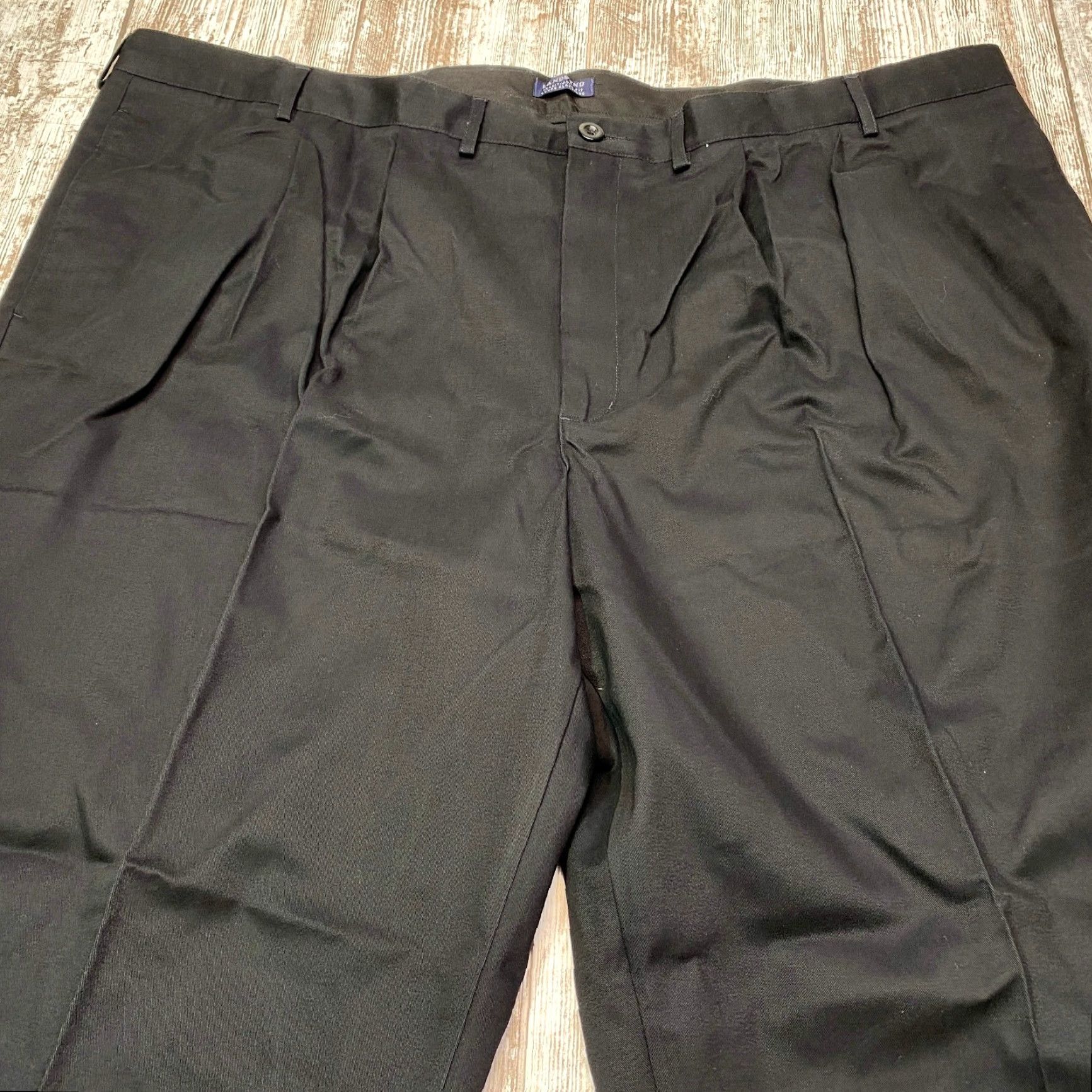 Lands' End Lands' End Chino Pants Mens 52x29 Black Traditional Fit Pleated NEW 7555 Size US 36 / EU 52 - 6 Thumbnail