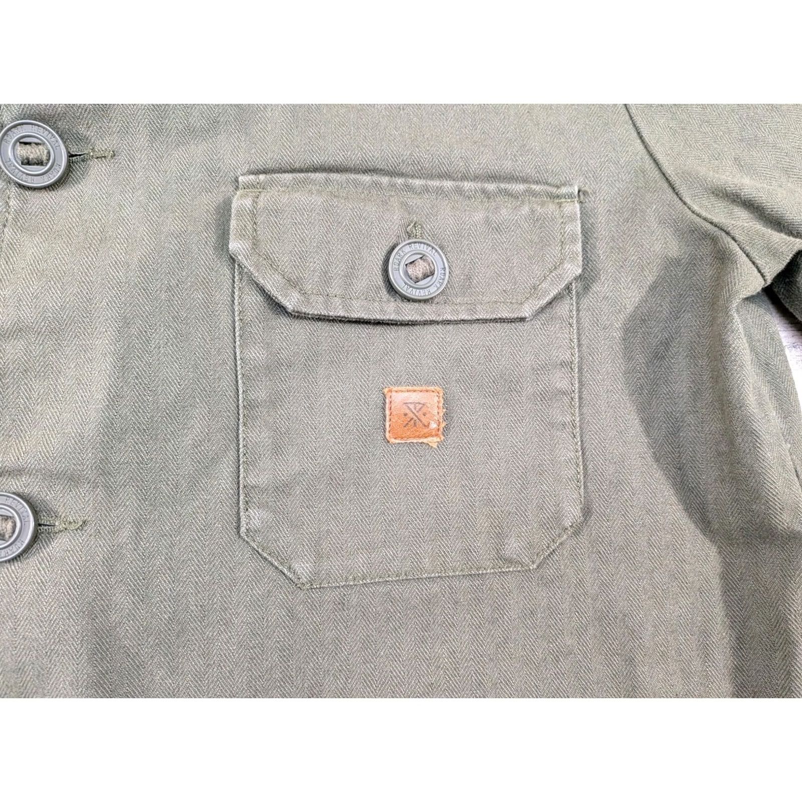 Roark Roark Jacket Mens M Green Herringbone Twill Military Field Jacket Size US M / EU 48-50 / 2 - 6 Thumbnail