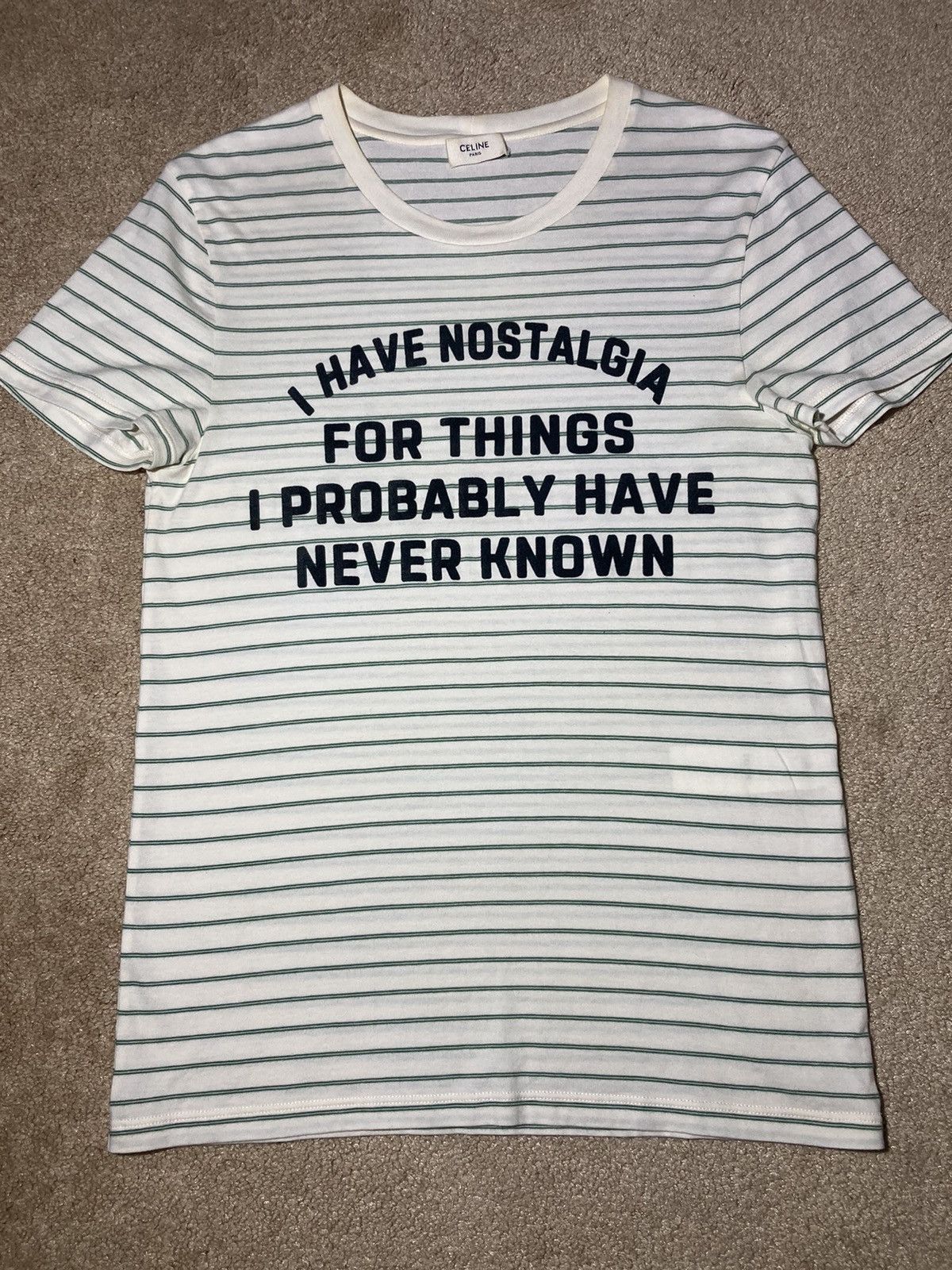 Celine × Hedi Slimane SS20 Celine I Have Nostalgia Never Known Green Striped 2020 Size US XS / EU 42 / 0 - 2 Thumbnail