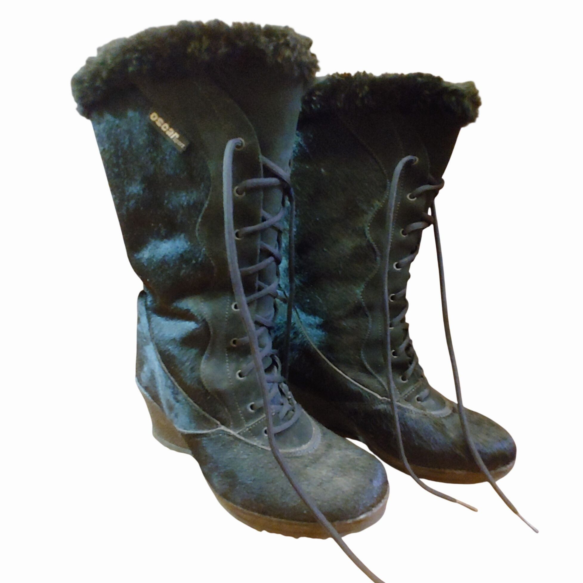 Other Oscar Sport Boots Black Ponyhair Fur Lace Up Après Ski Size Size ONE SIZE - 3 Thumbnail