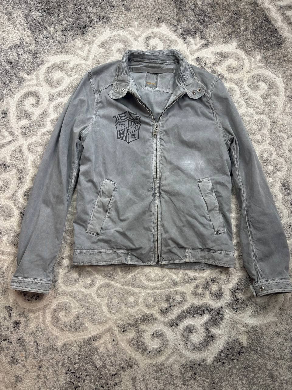 Diesel Diesel Distressed Grey Moto Jacket Size M Size US M / EU 48-50 / 2 - 2 Thumbnail