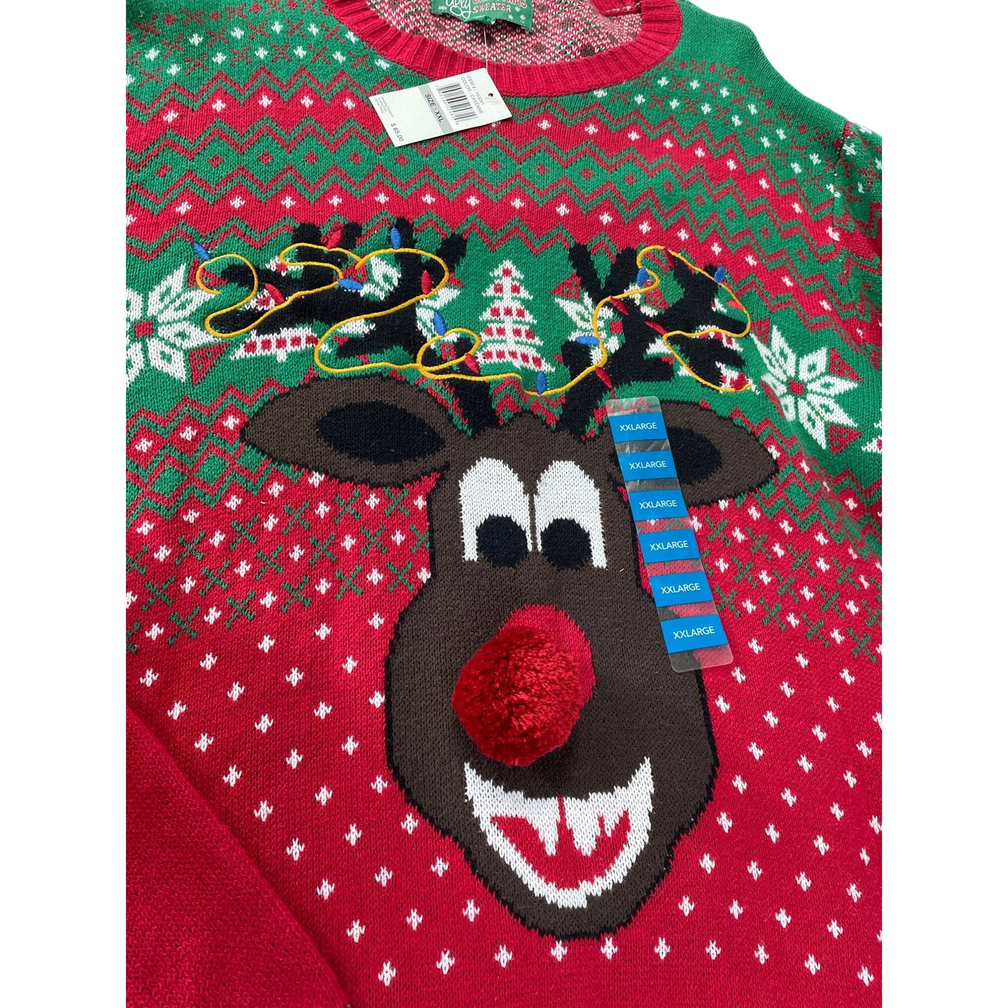 Other Ugly Christmas Sweater Unisex Cayenne Green Reindeer Size XX Size US XXL / EU 58 / 5 - 4 Thumbnail
