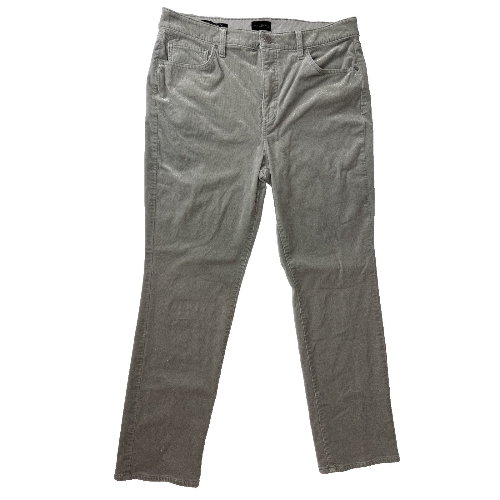 Other Talbots Gray Corduroy Straight Leg Pant Subtle Shimmer 12P Size 32" / US 10 / IT 46 - 2 Thumbnail