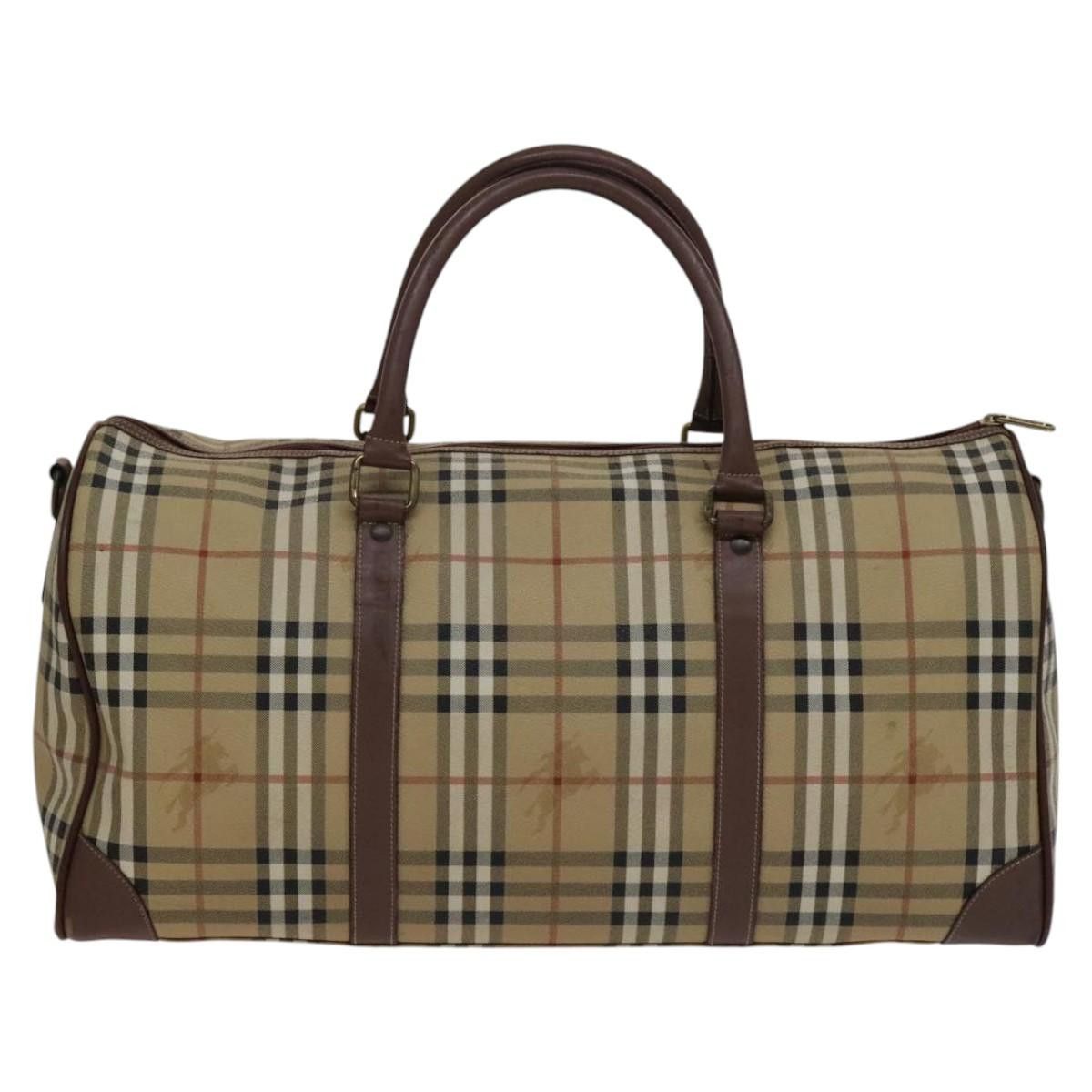 Burberry Burberry Nova Check Boston Bag Pvc Leather Beige Size ONE SIZE - 2 Thumbnail